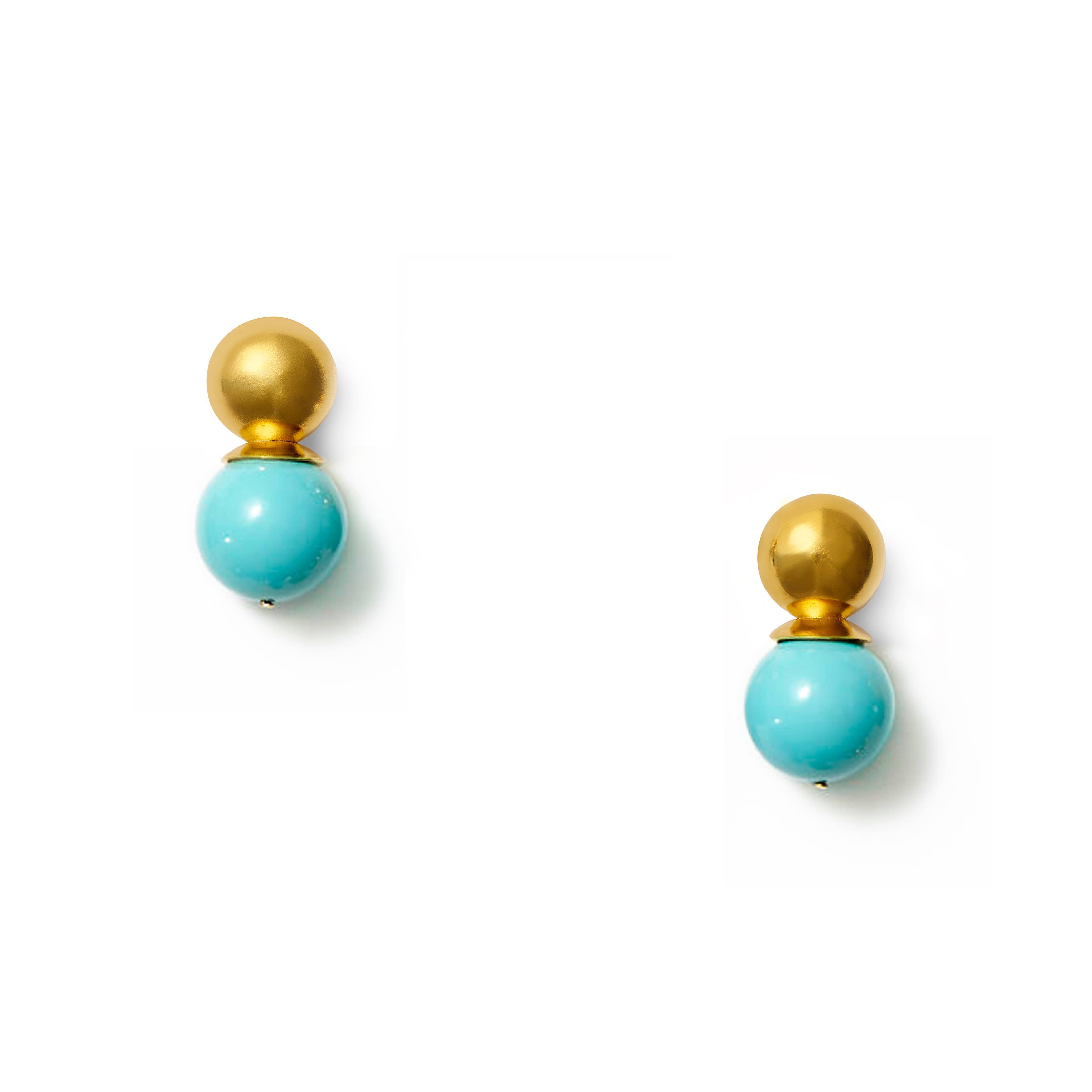 Turquoise Gold Lady Earring
