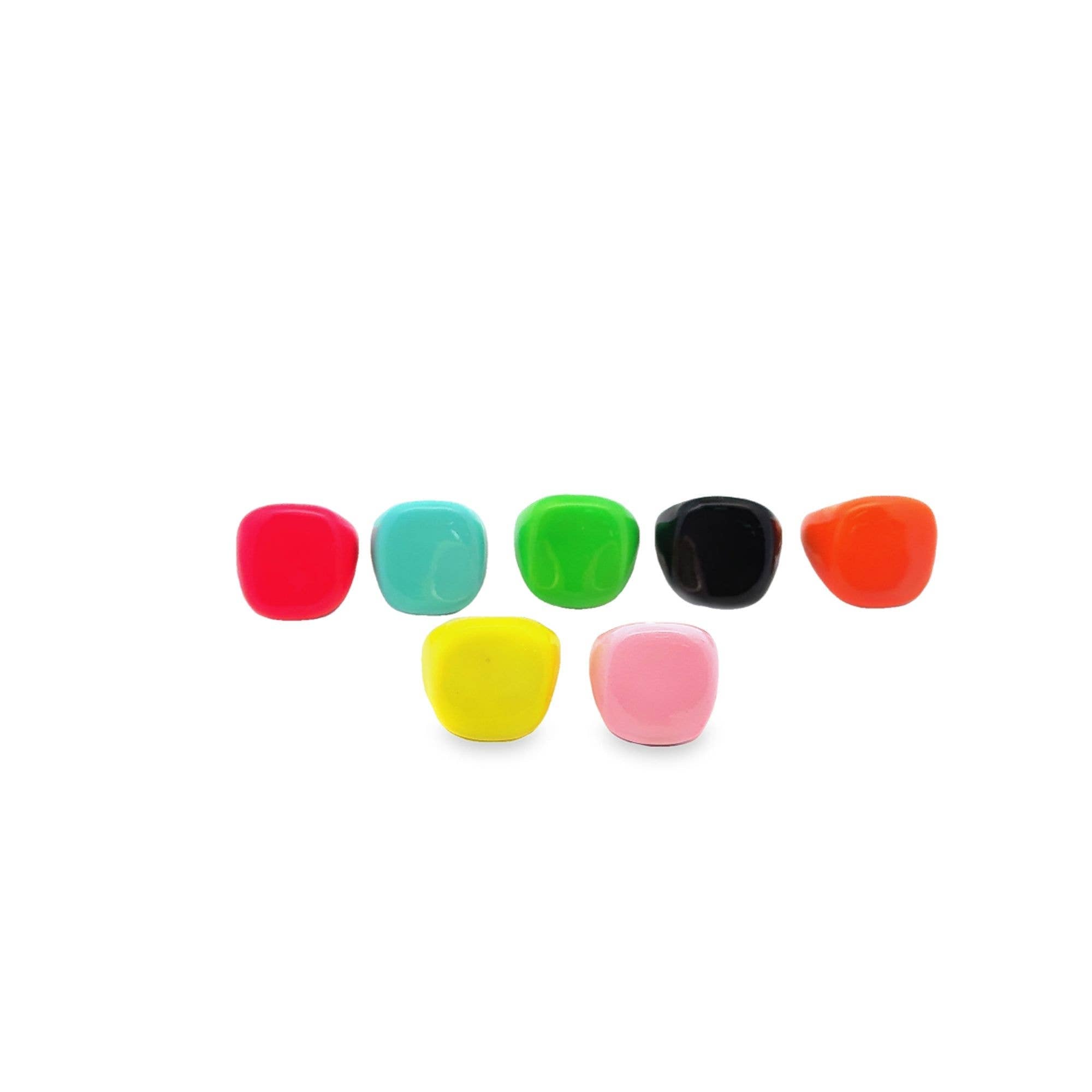 Colorful Enamel Dome Ring (D85): Orange / 7US