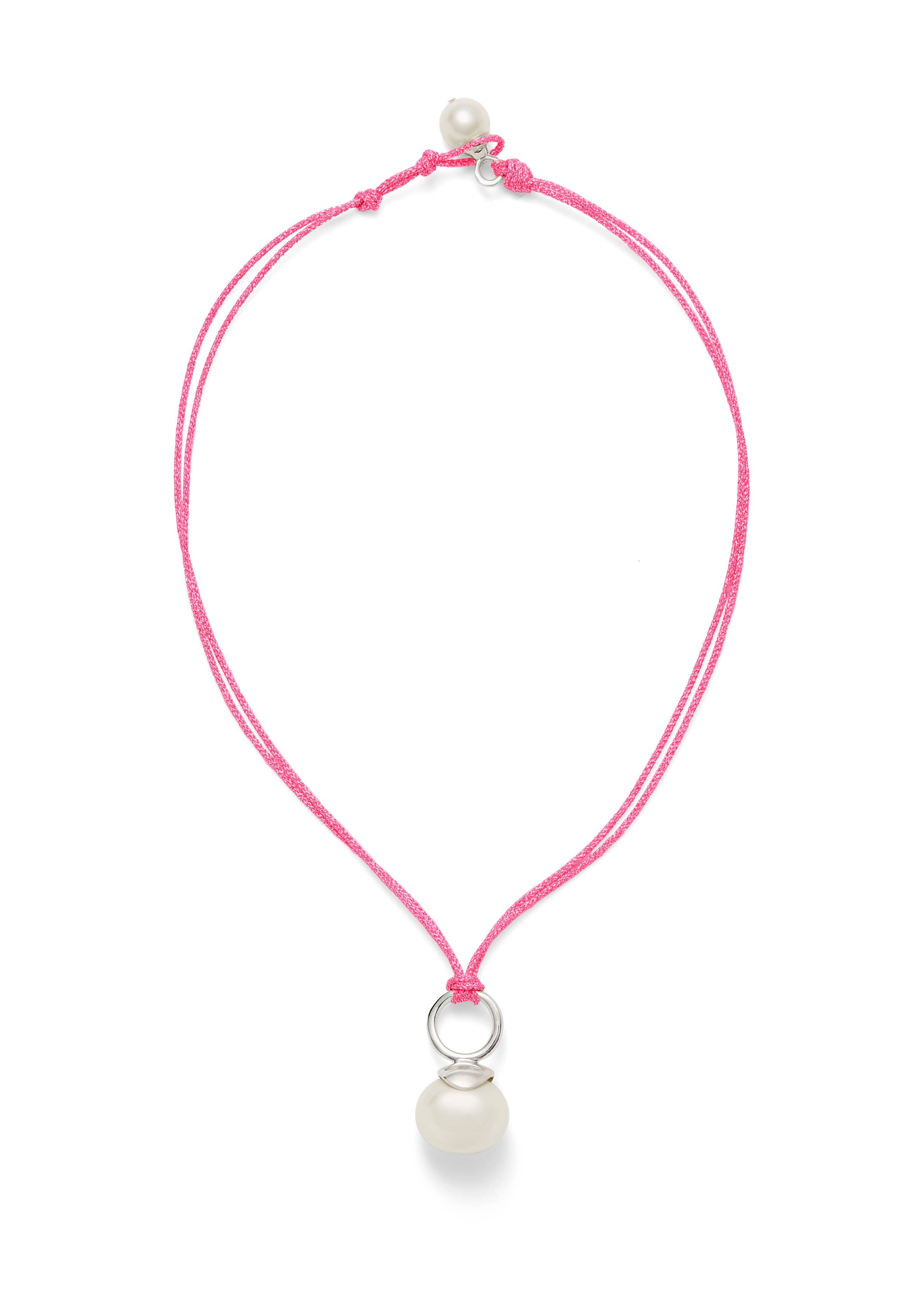 White Pebble Pearl + Sterling Pendant ~ a Palette of Cords