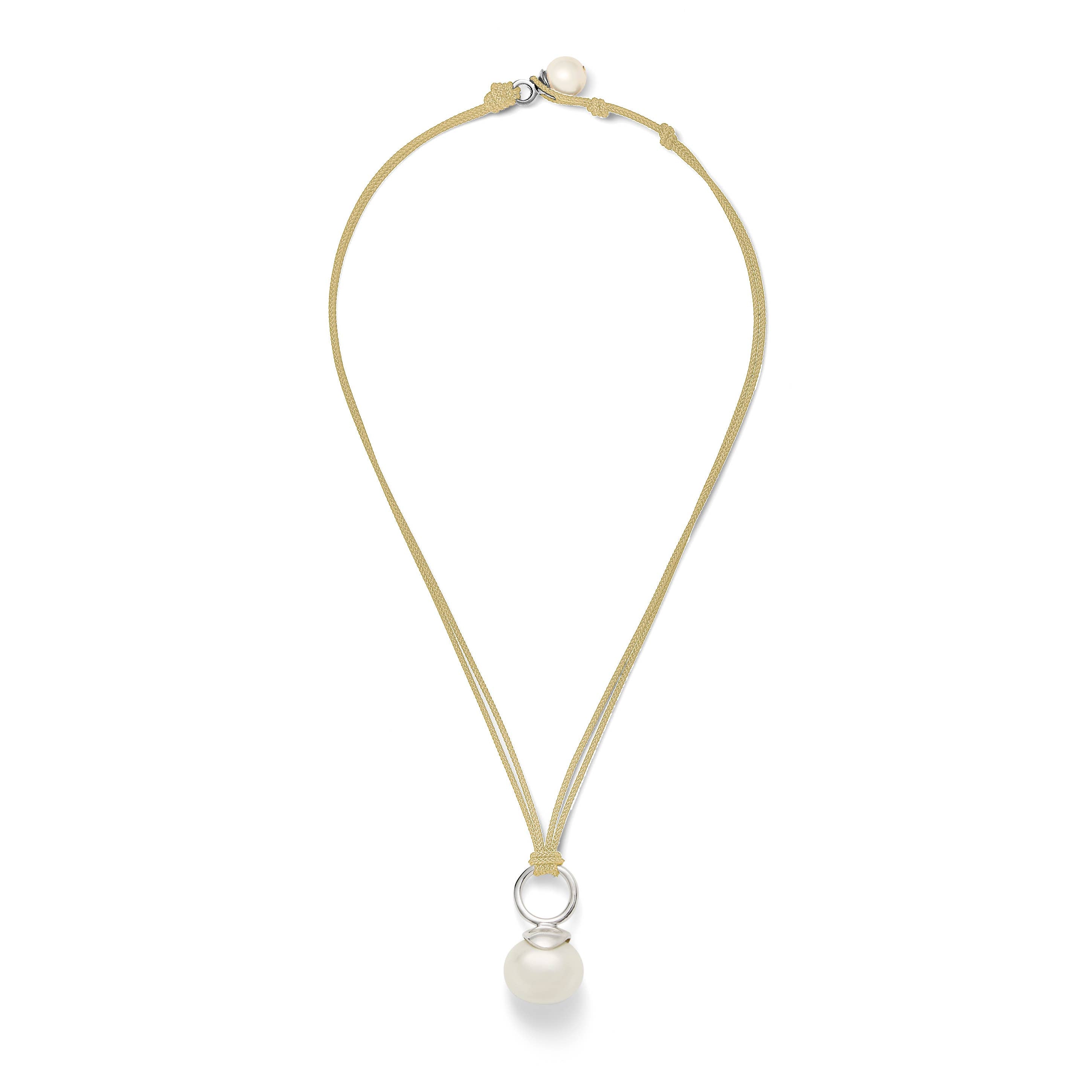 White Pebble Pearl + Sterling Pendant ~ a Palette of Cords