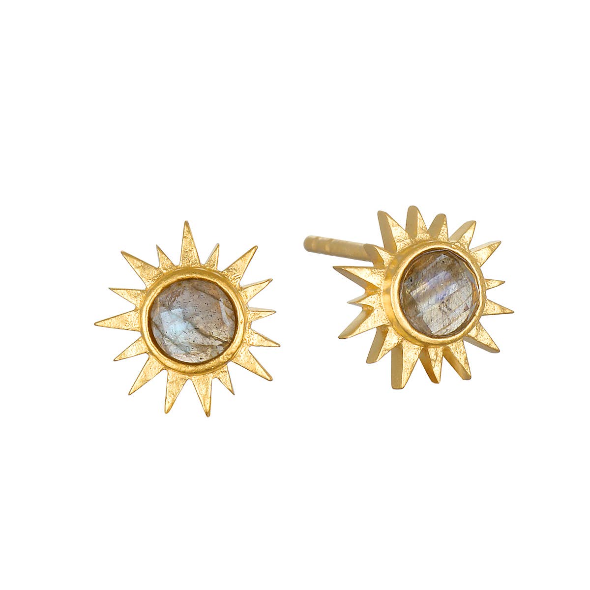 Labradorite sunburst stud earrings
