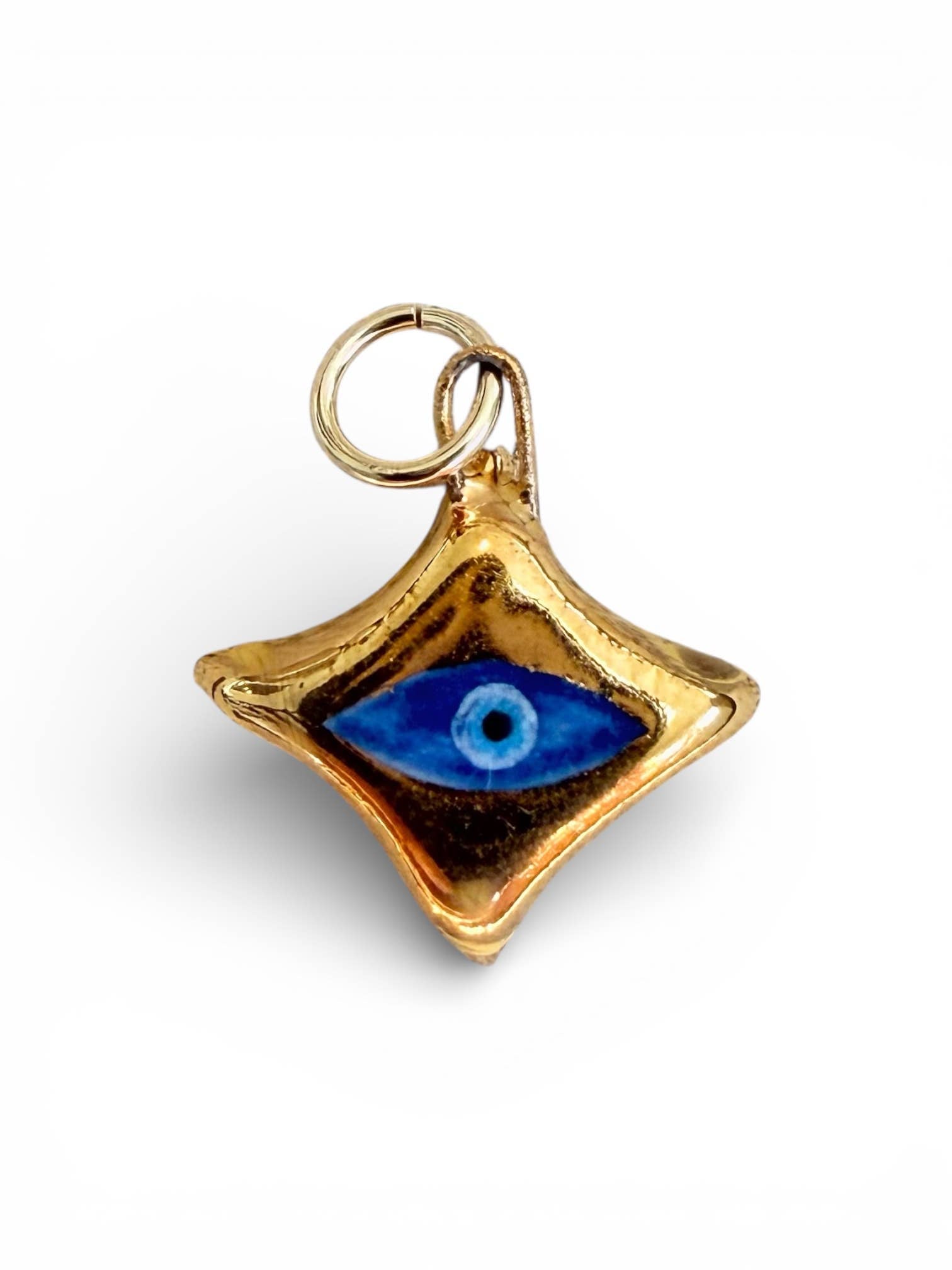 Gold Evil-Eye 4-Point Star Charm