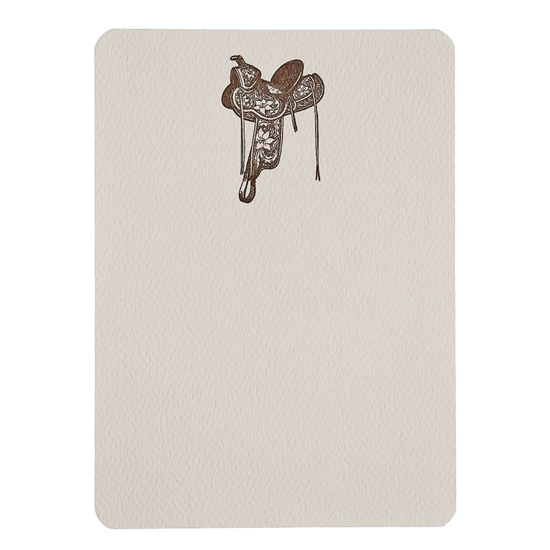Western Saddle - Tails Boxed Notecards