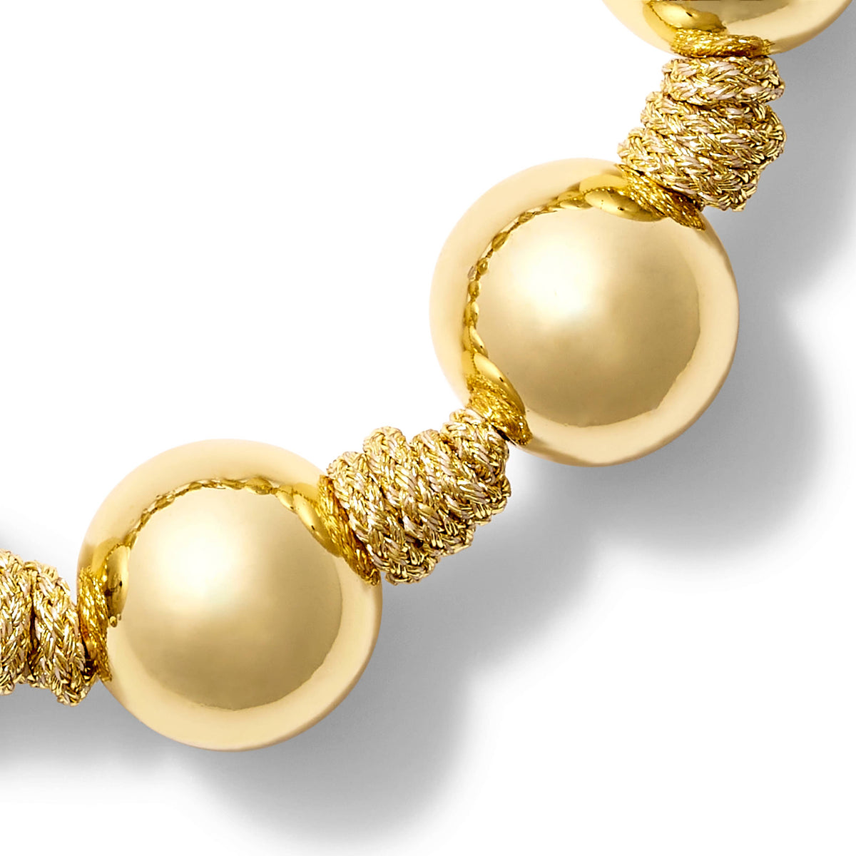 The Knotty Pearled Bracelet ~ Gold: Military Green / 7 1/2"