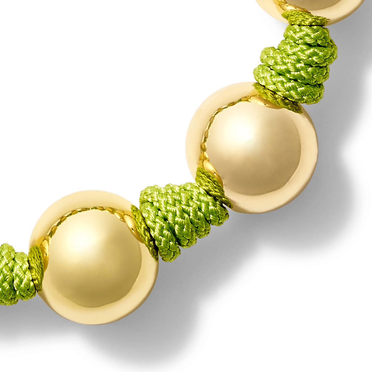 The Knotty Pearled Bracelet ~ Gold: Military Green / 7 1/2"