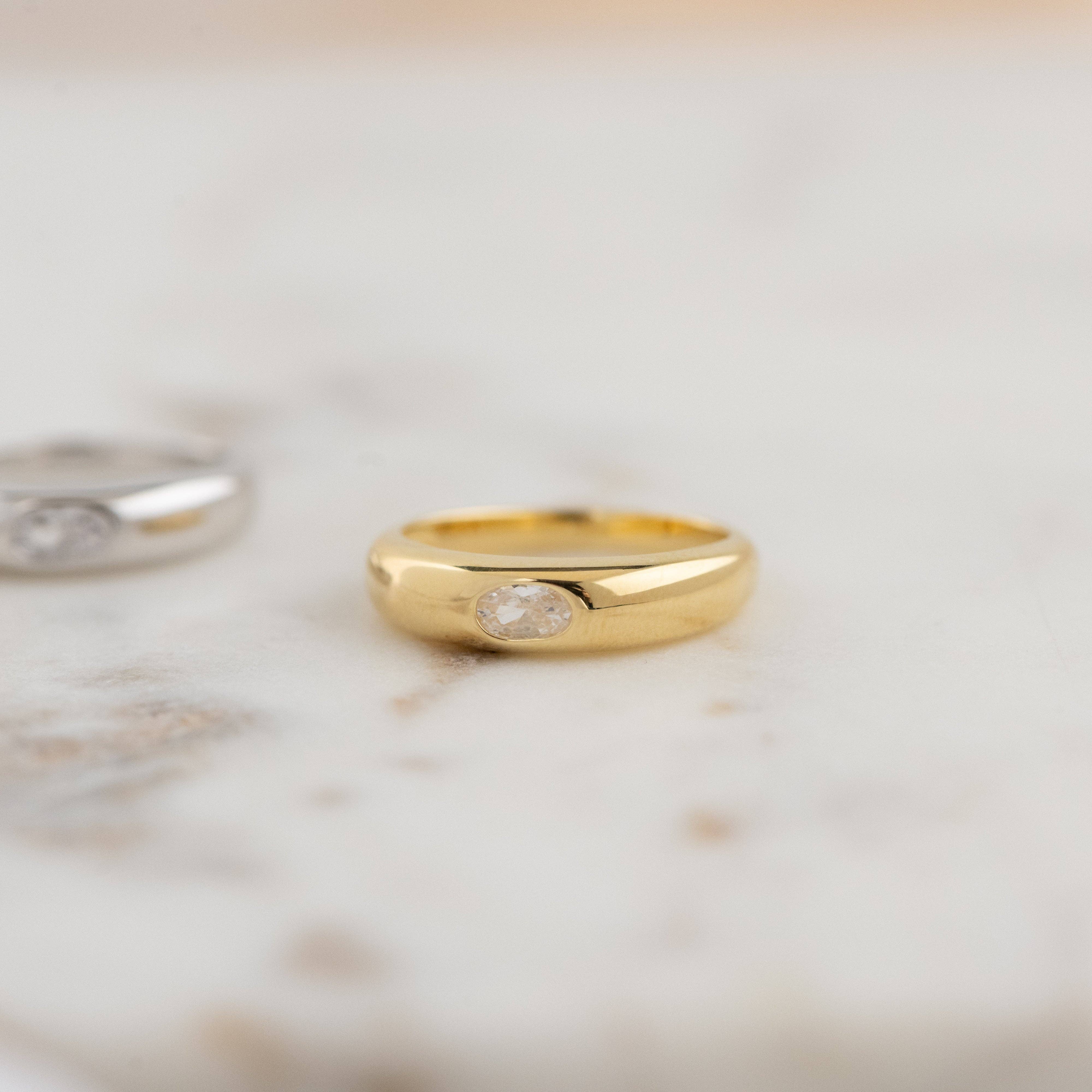 Bezeled Dome Ring