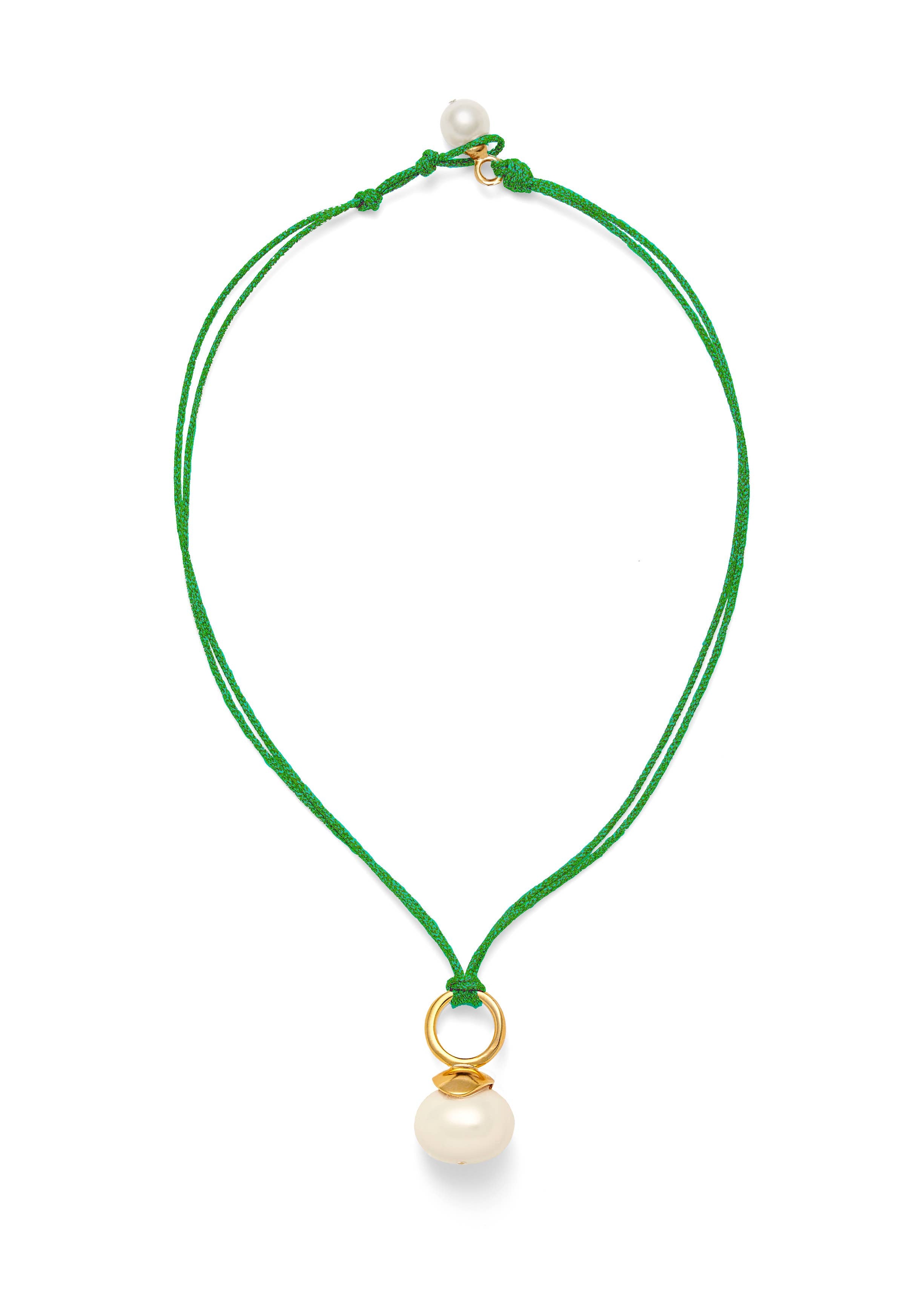 White Pebble Pearl Pendant ~ a Palette of Cords