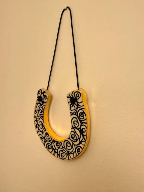Handmade Horseshoe Wall Hanging with 22k Gold
