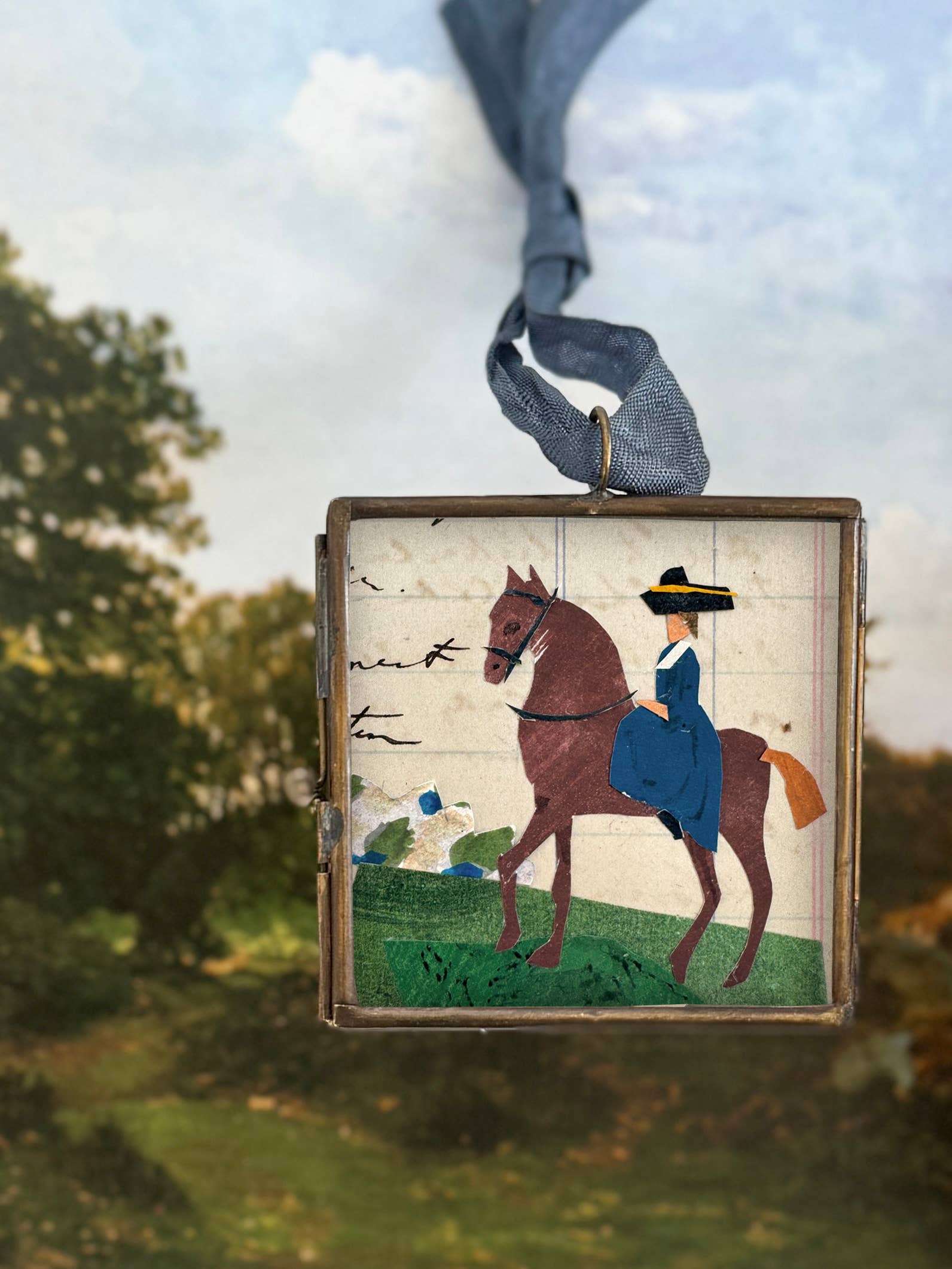Riding Day ~ Art Locket Equestrian Vintage Decor Handmade