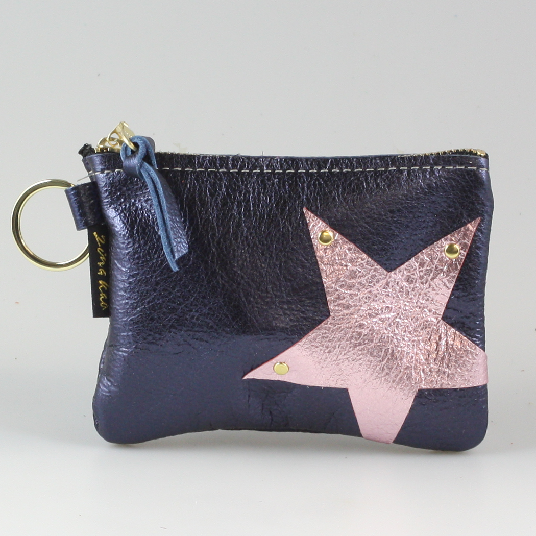The NEW SIDE STAR Applique Kara: Metallics, Sapphire with Rose Star - Split Ring