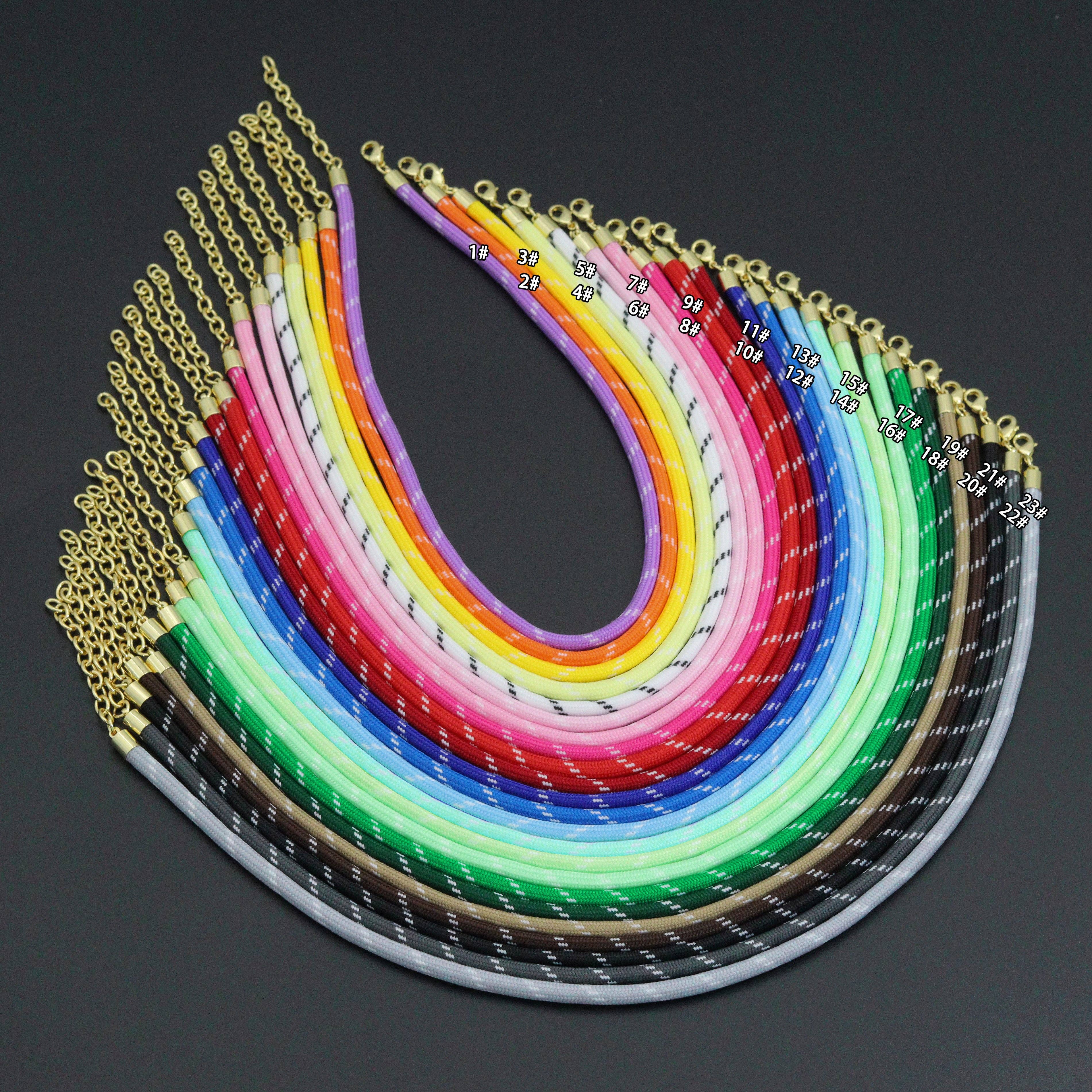 Vibrant Rope Cord Bracelet Necklace, Cord Necklace Bracelet, sku#EF830: #24 / Necklace