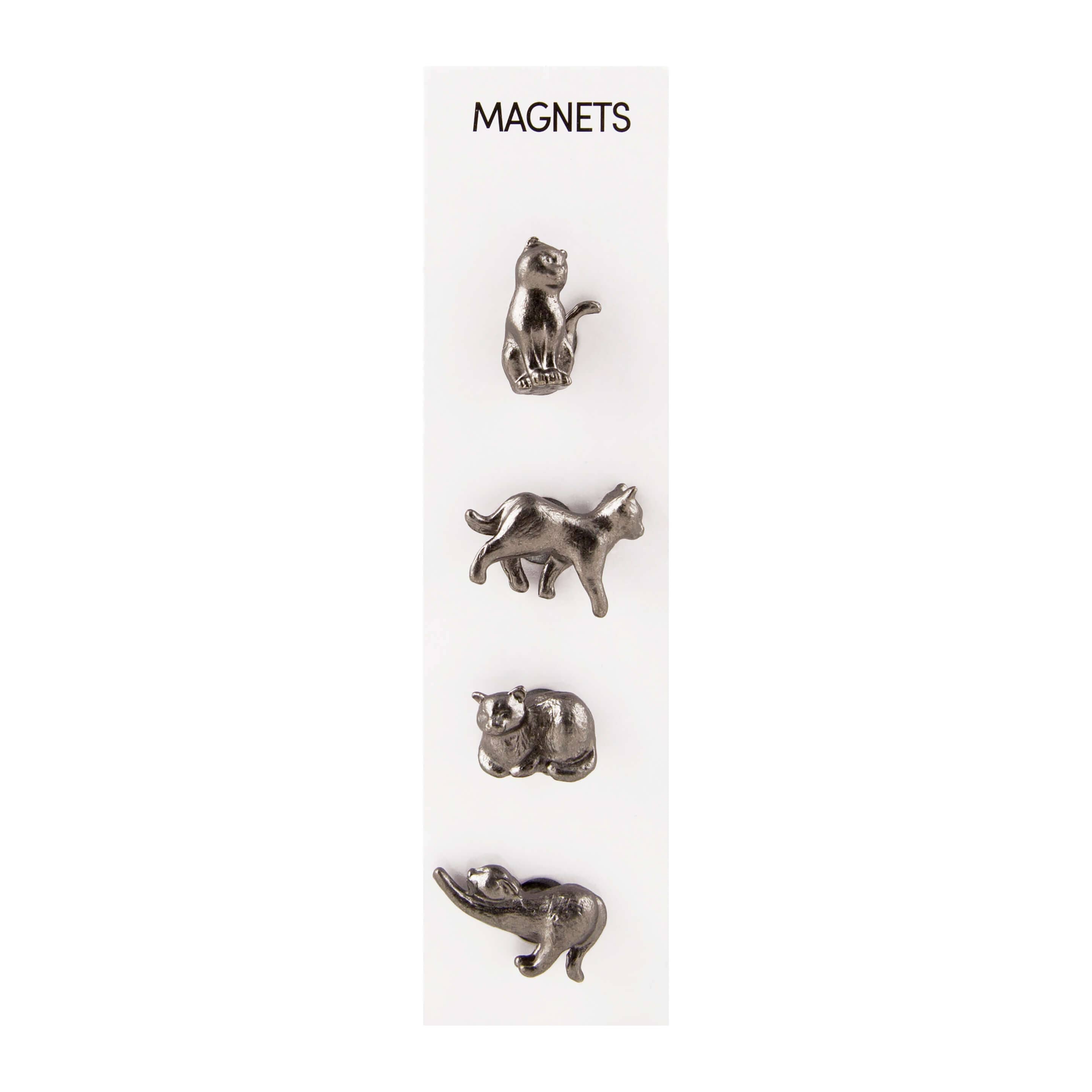 Cast metal cat magnets