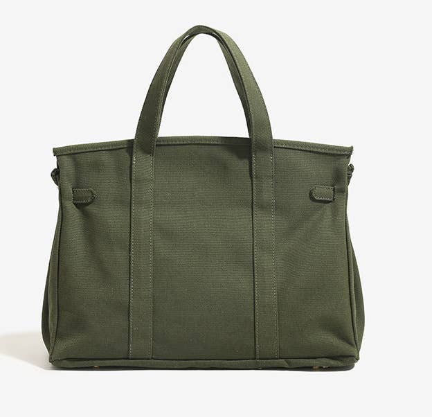 Handmade Premium Cotton Canvas Boat Bag Solid Color Blue