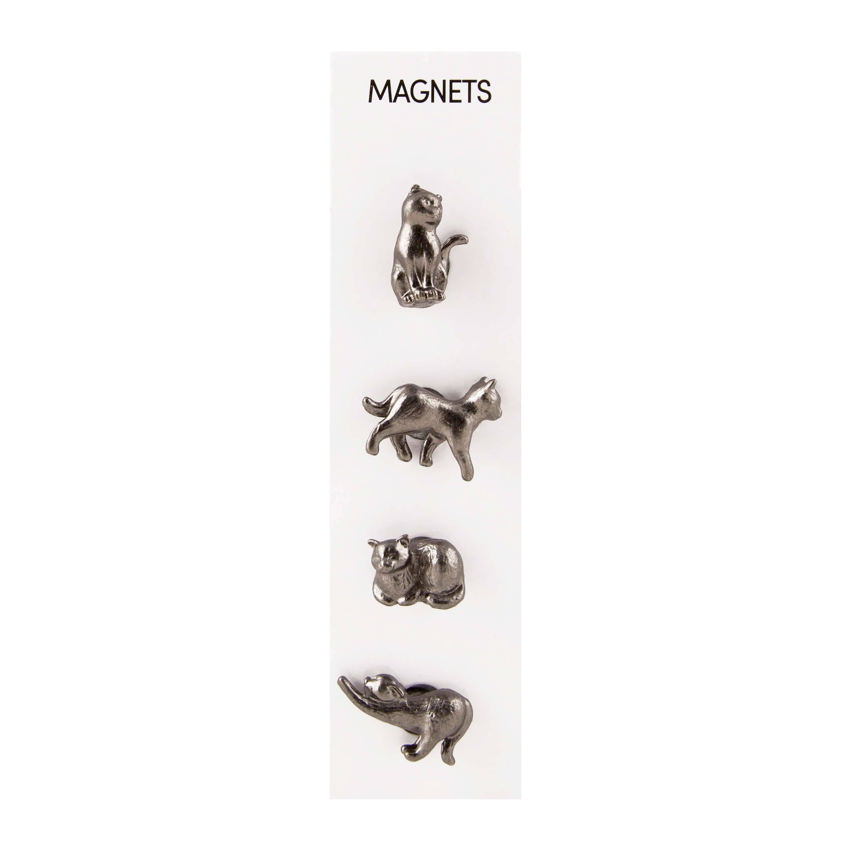 Cast metal cat magnets
