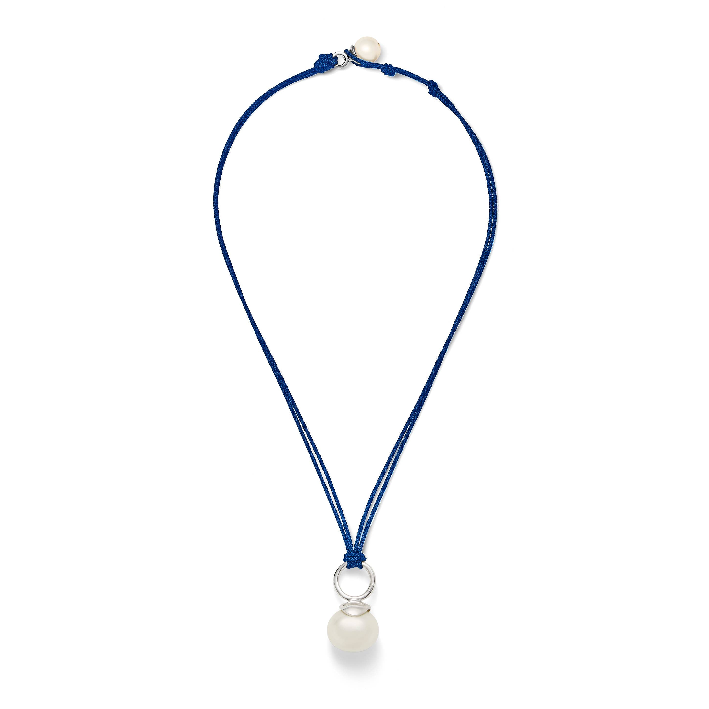 White Pebble Pearl + Sterling Pendant ~ a Palette of Cords