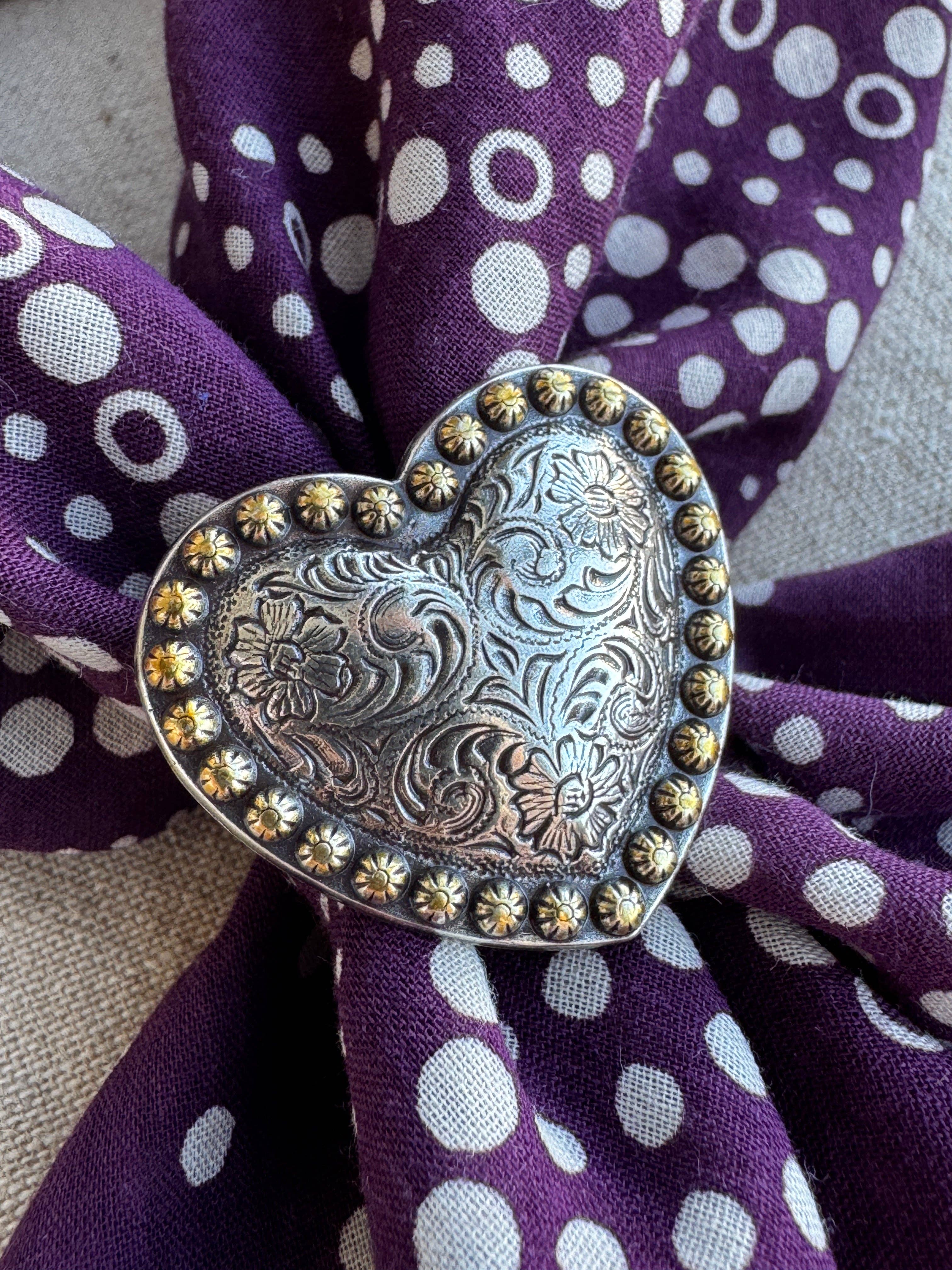 Concho Scarf Slide | Vintage Heart