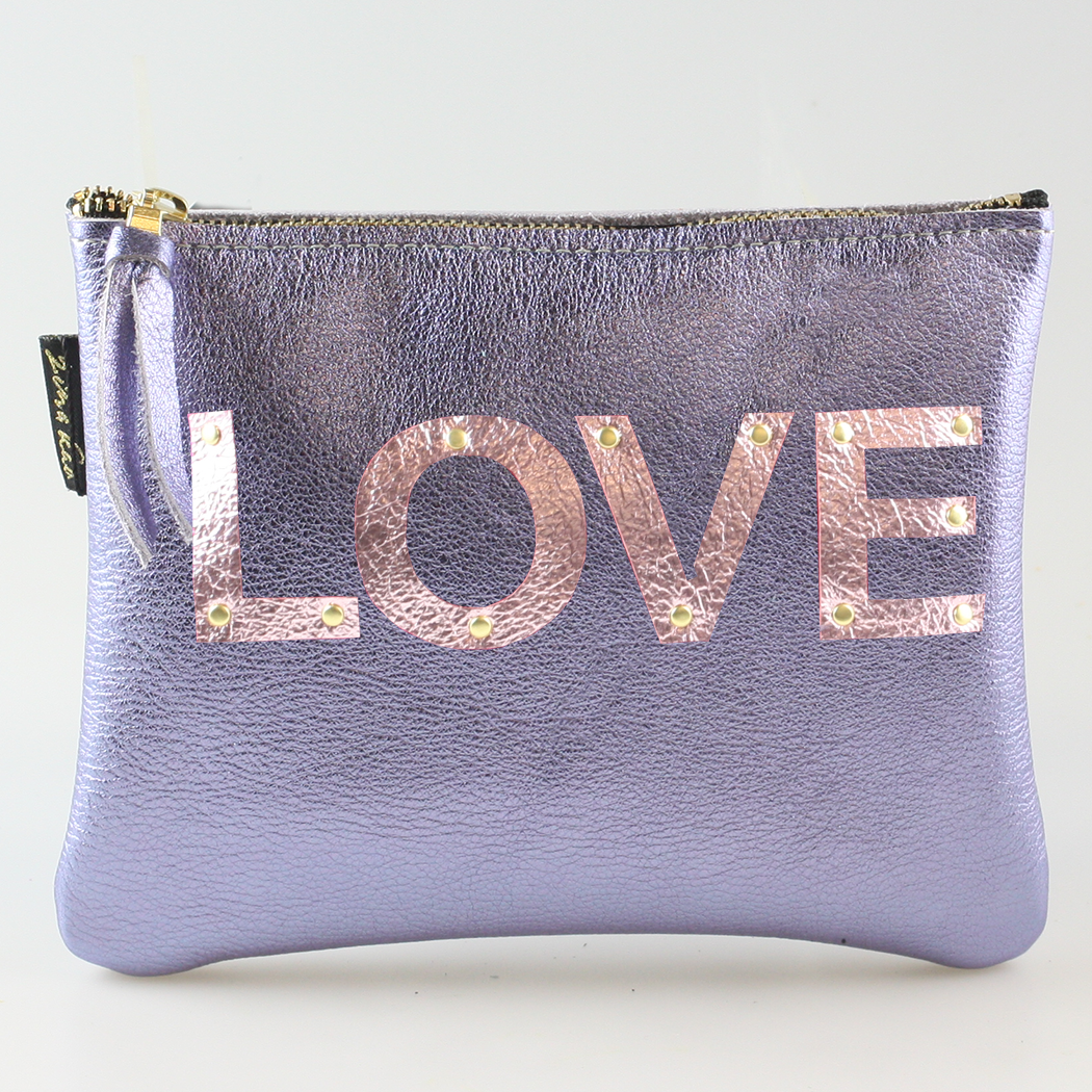 The Metallic Applique Carter: LOVE: Bronze w/Rose letters