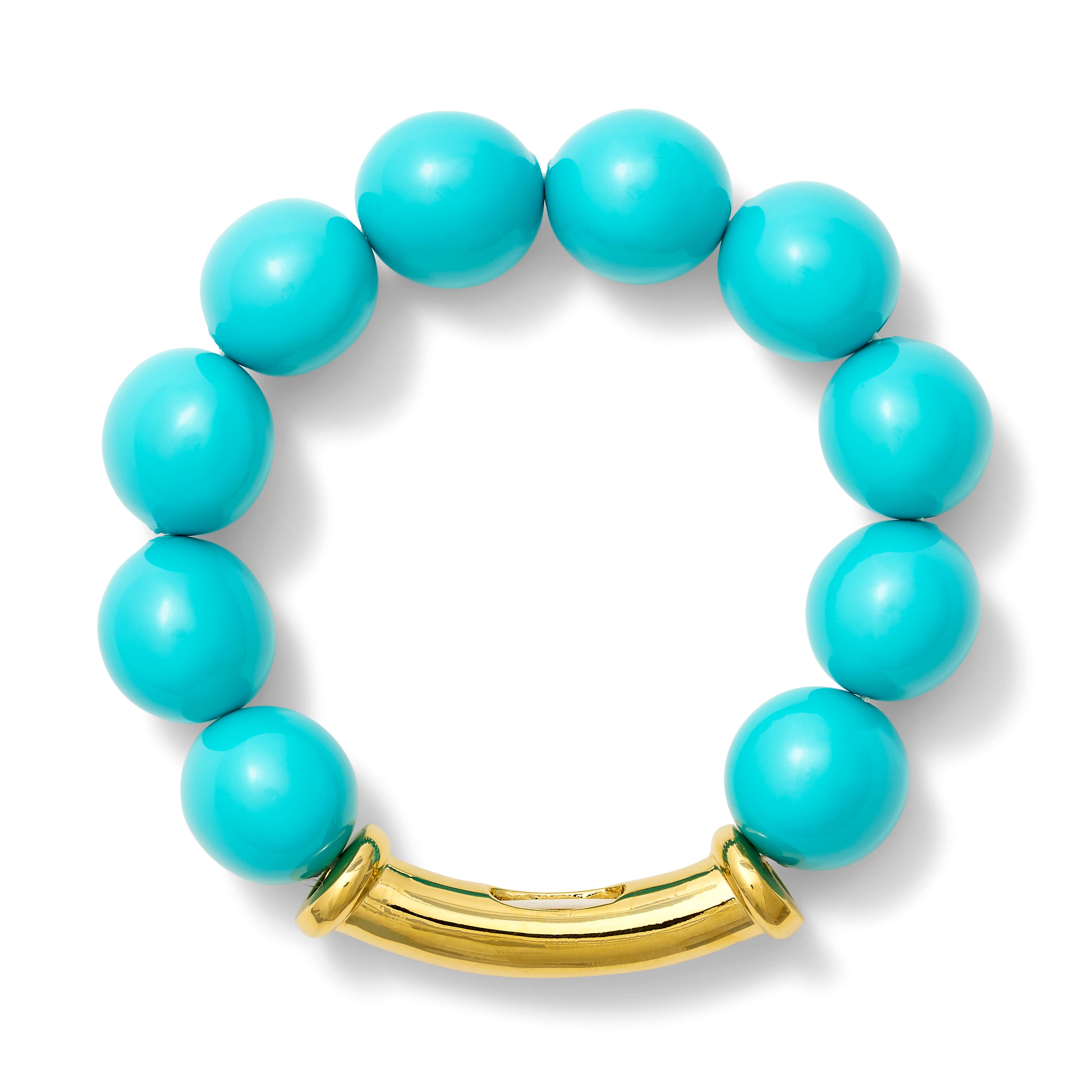 Turquoise Pebble Pearl Stack Bracelet