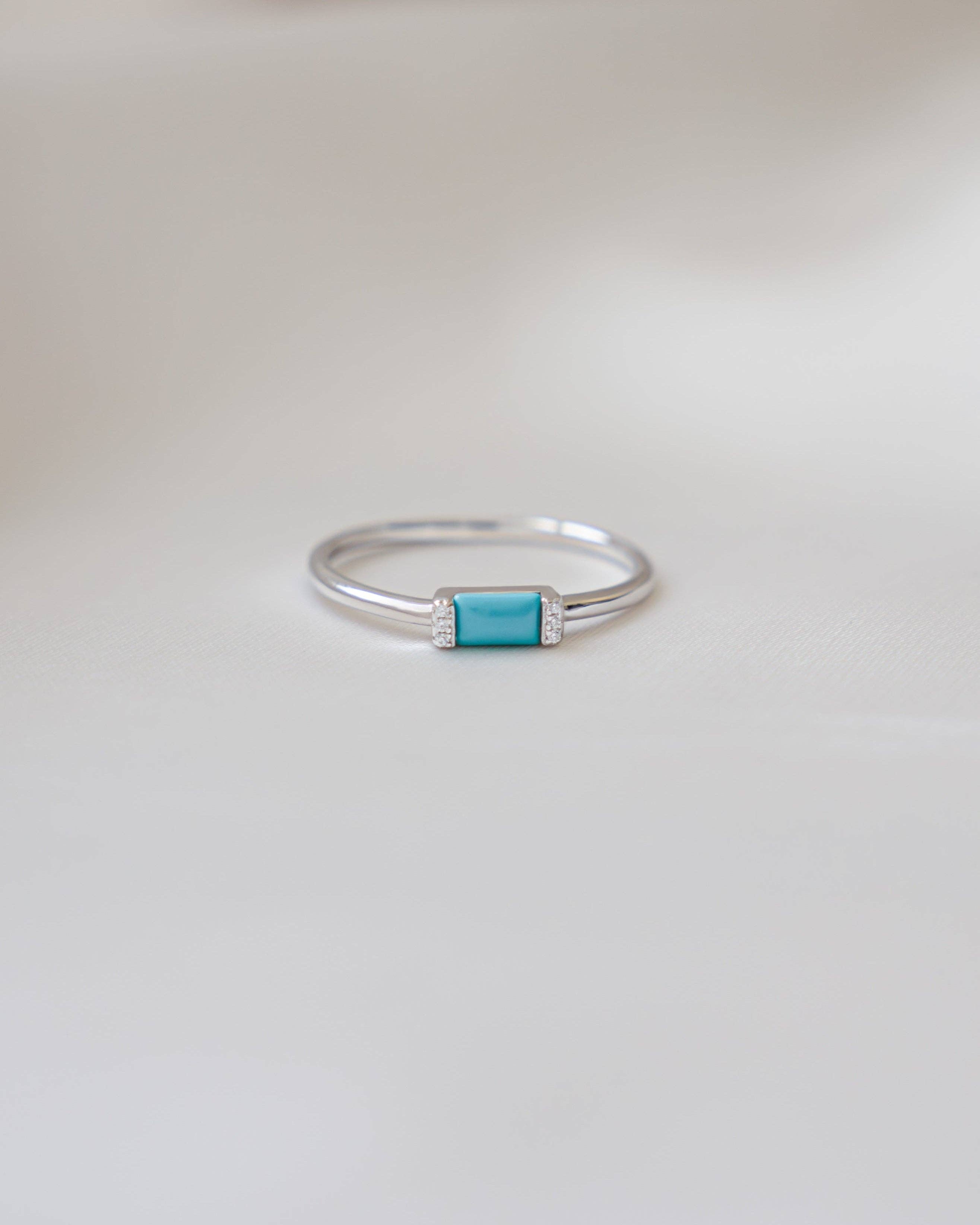 Turquoise Simple Baguette Ring