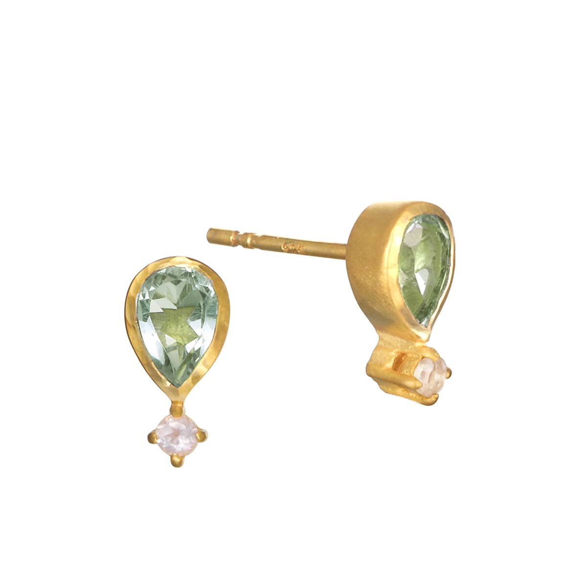 True Self Green Amethyst Earrings Studs