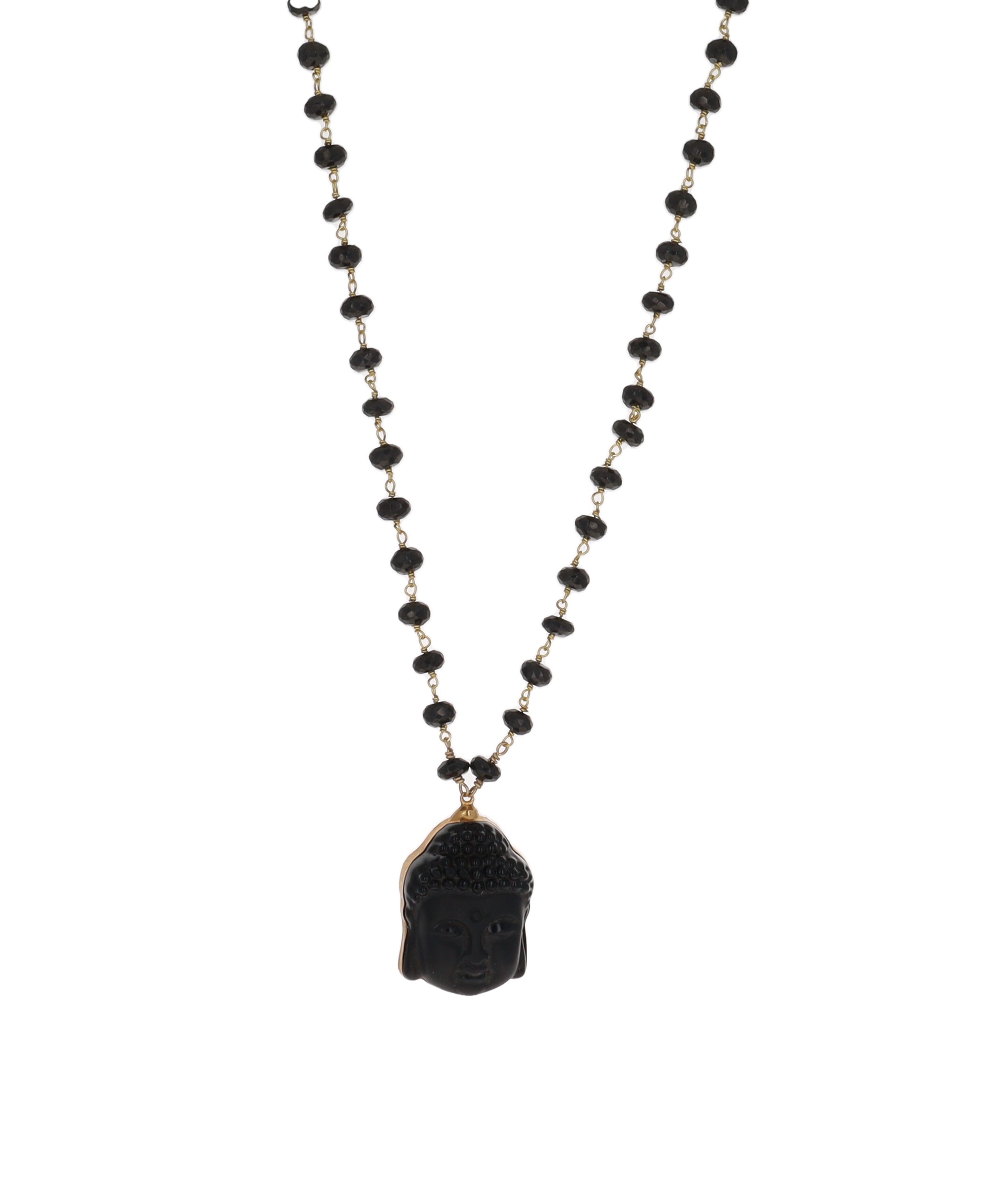 Black Spinel Buddha Necklace