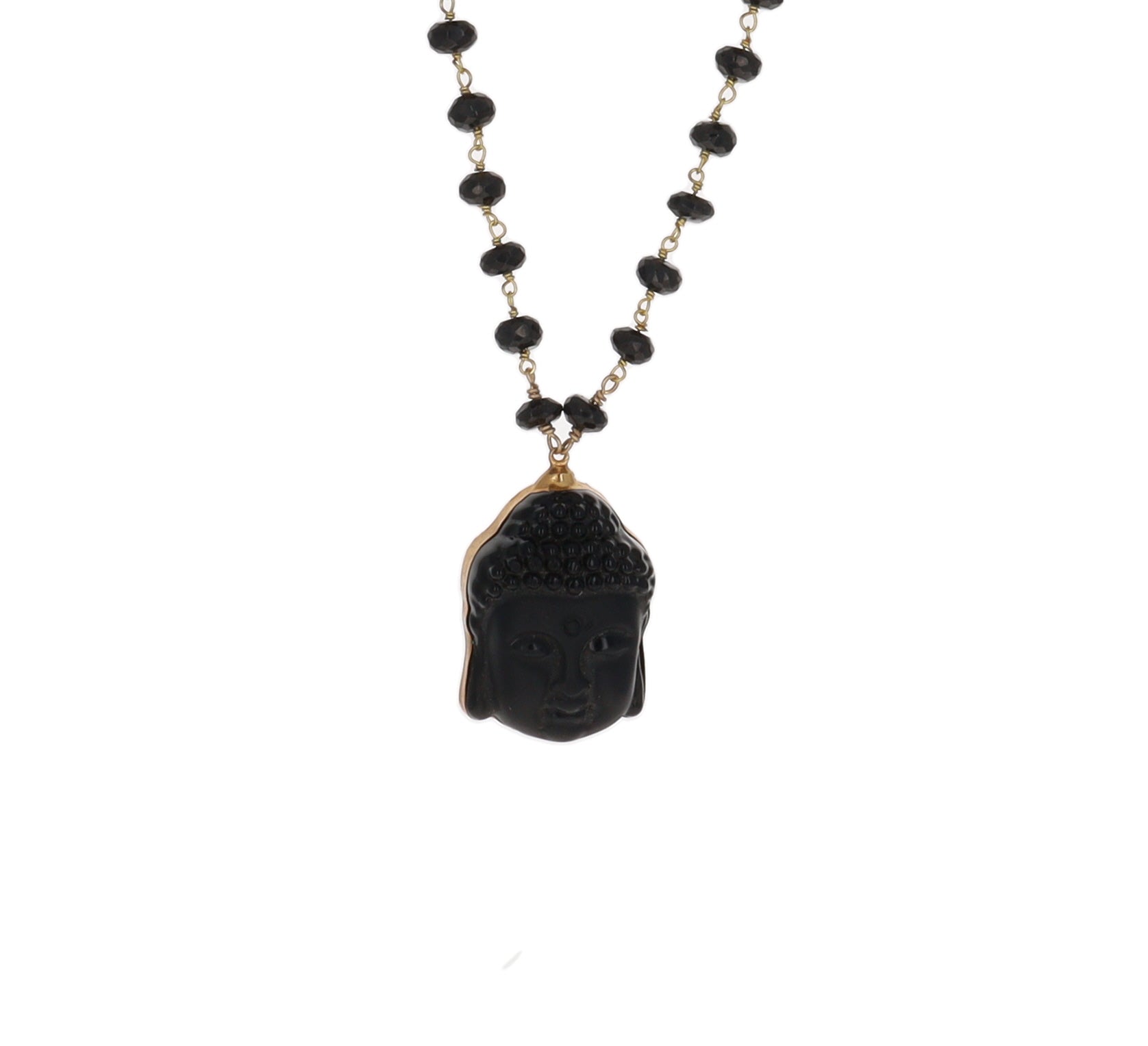 Black Spinel Buddha Necklace