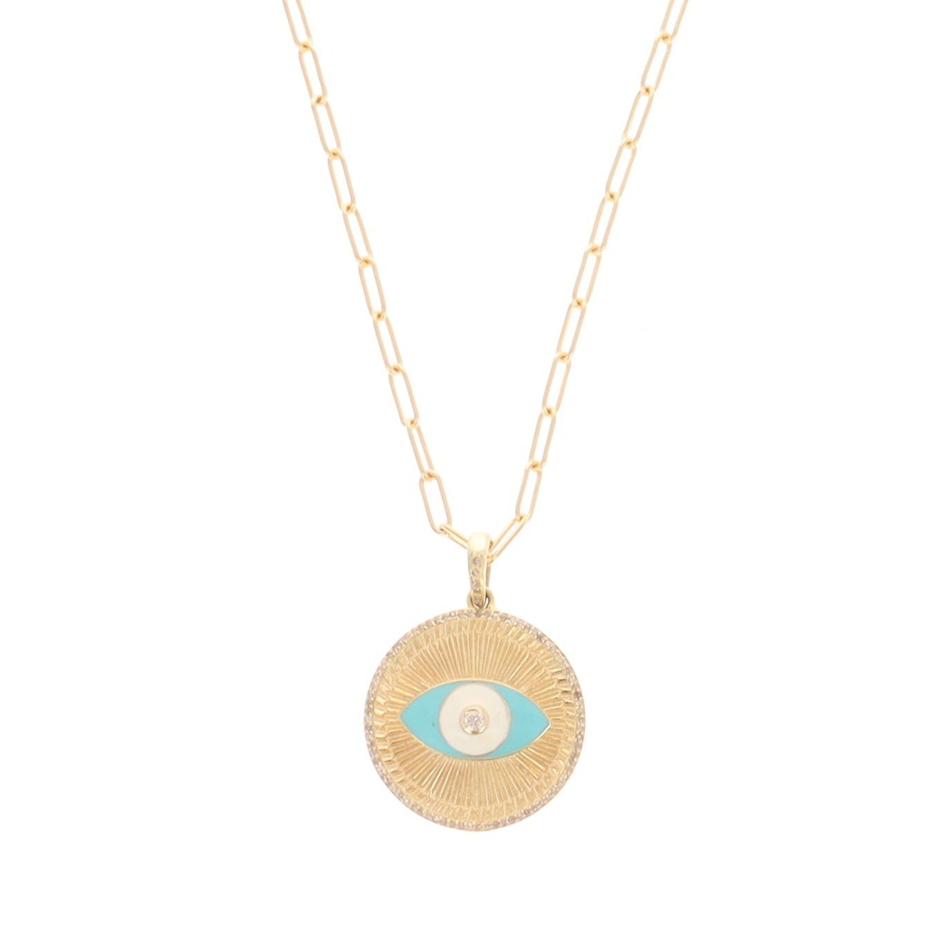 Protective Eye Charm with Turquoise and Diamonds