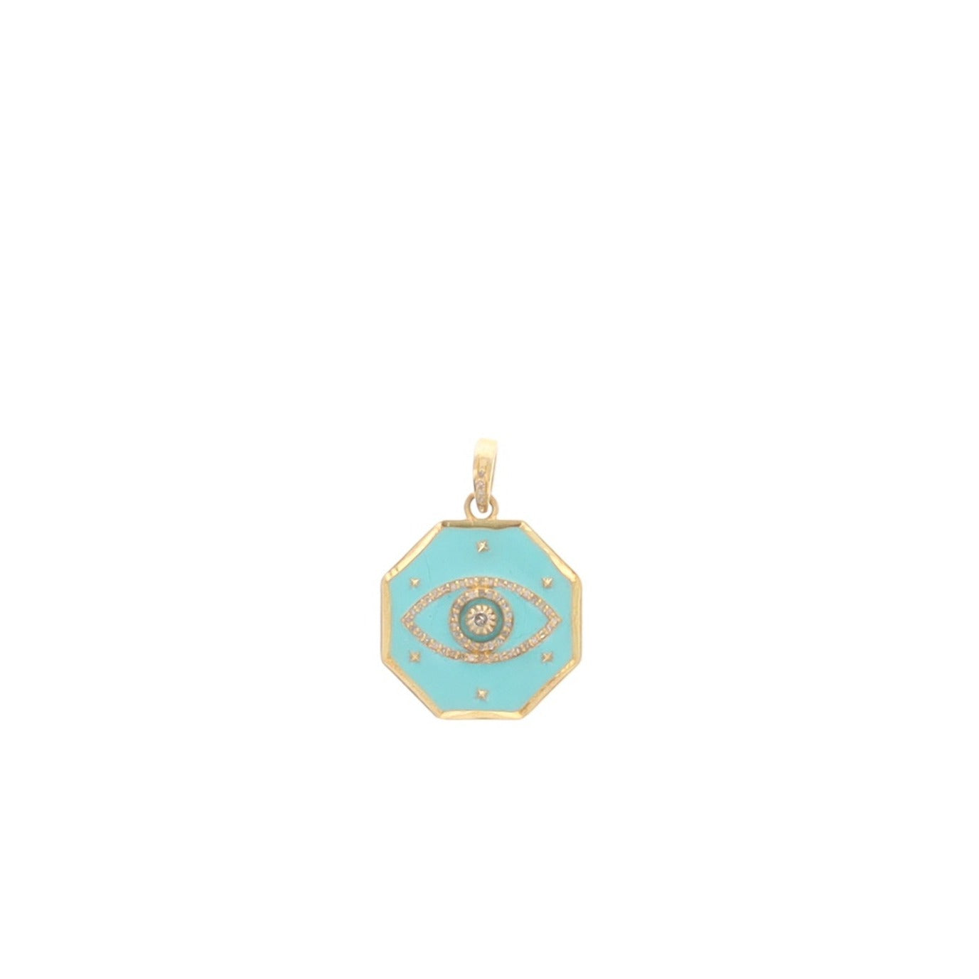 Protective Eye Hexagon Turquoise Charm