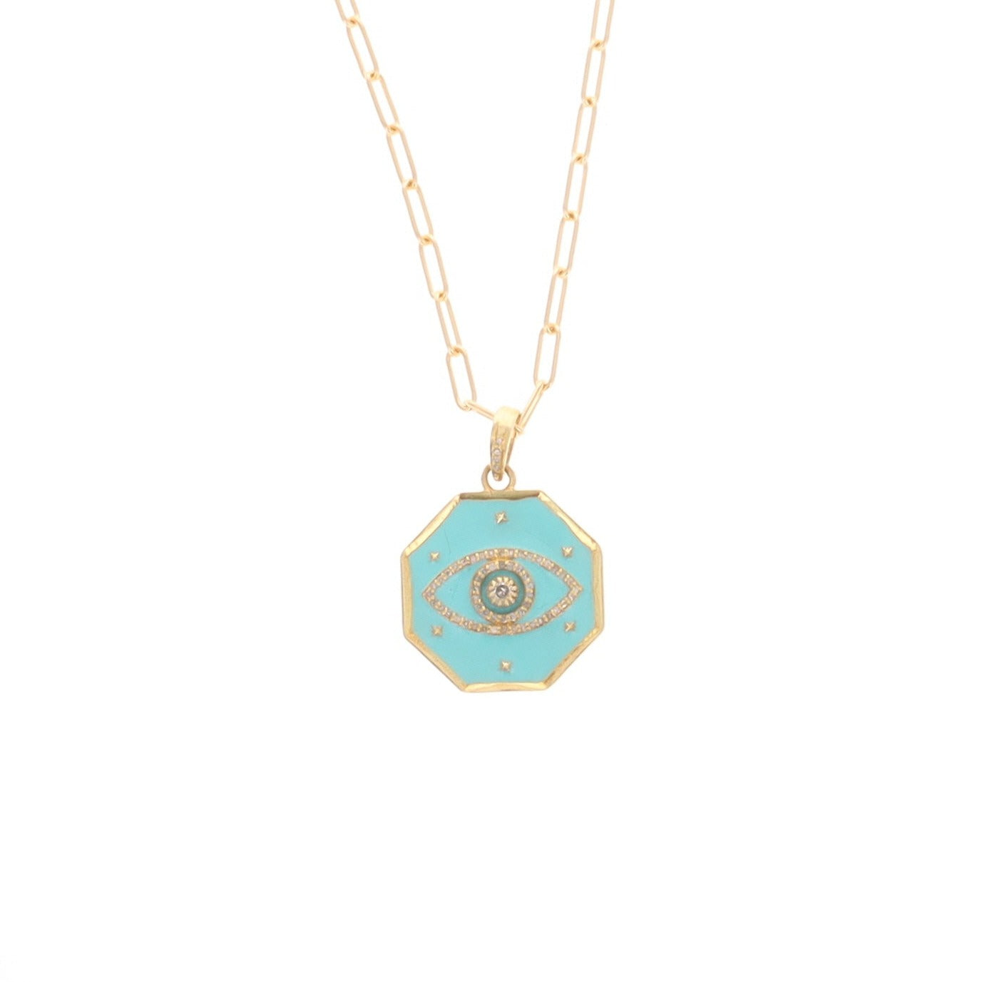 Protective Eye Hexagon Turquoise Charm