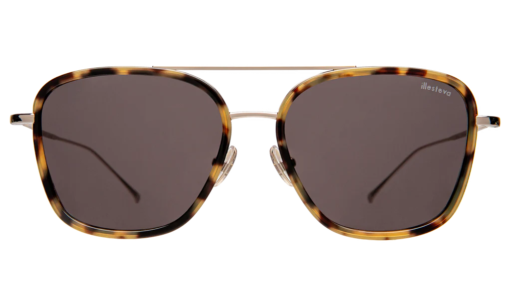 Delos Ace White Tortoise/Gold Flat Mirror Gradient