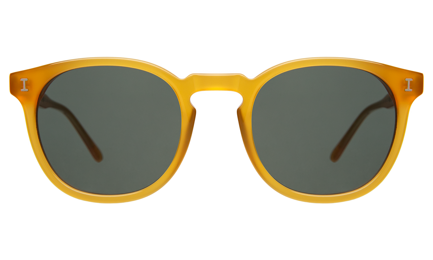 Eldridge honey gold w/ olive flat lenses