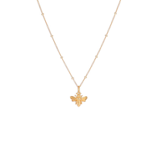 Gold Bee Charm Necklace