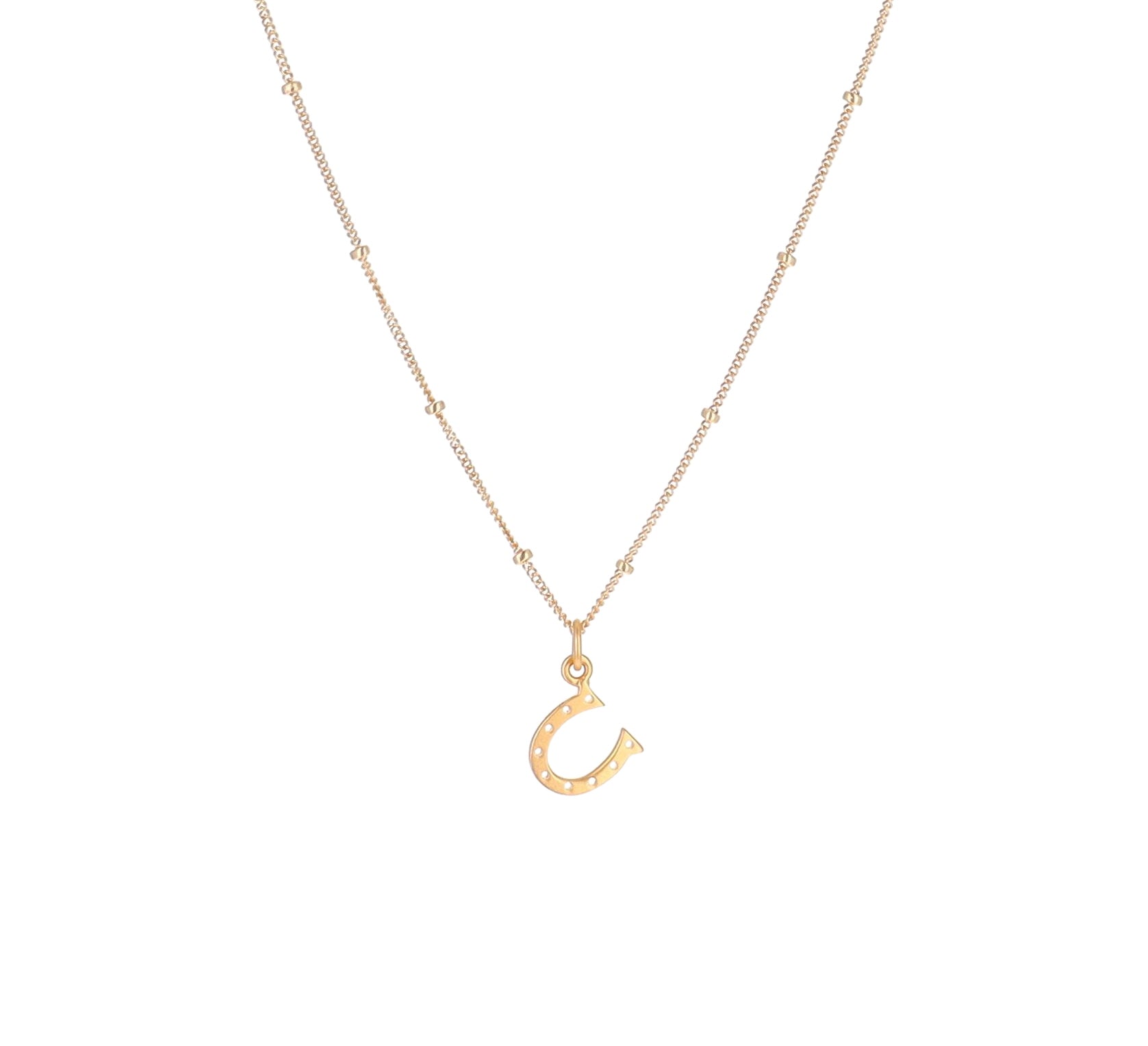 Gold Horseshoe Charm Necklace