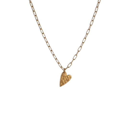 Hammered Gold Heart Necklace