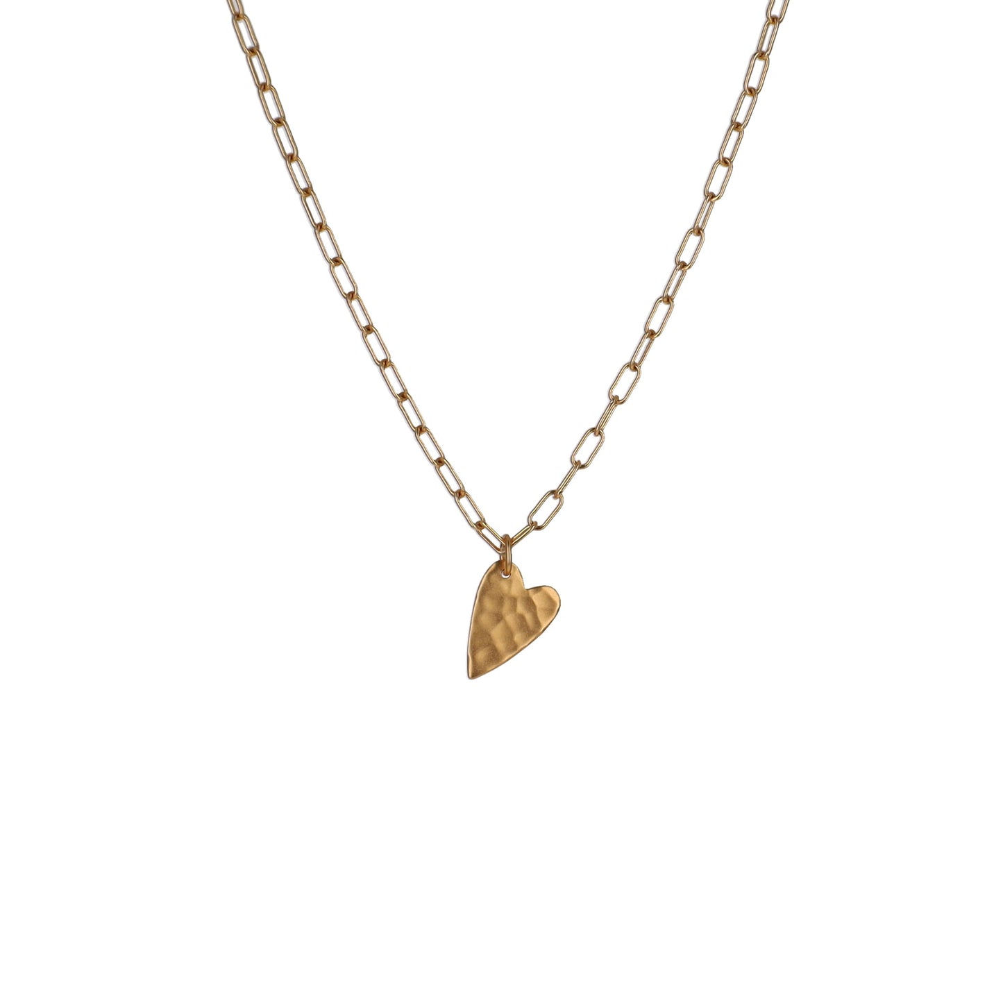 Hammered Gold Heart Necklace