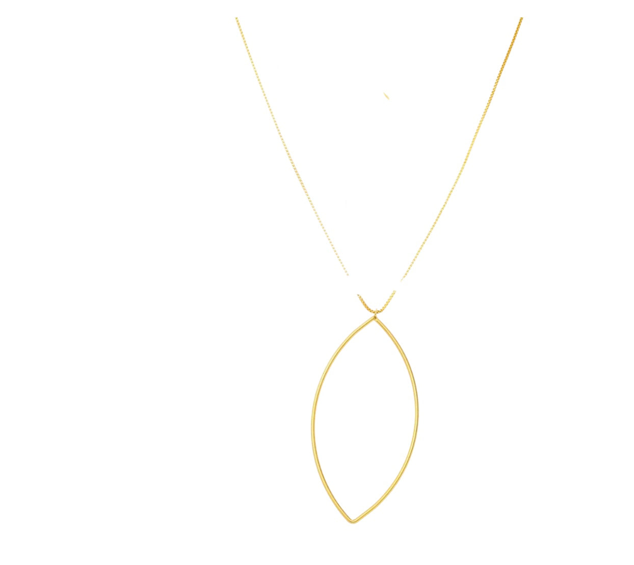 21'' Oval Shape Geometric 18K Gold Plated Necklace
