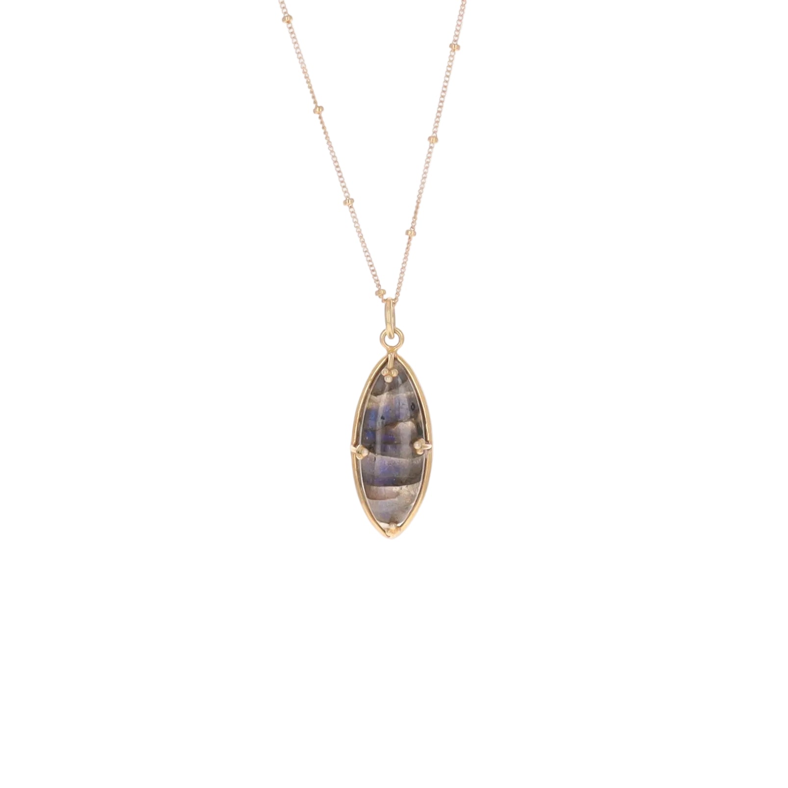 Gold Oval Labradorite Locket