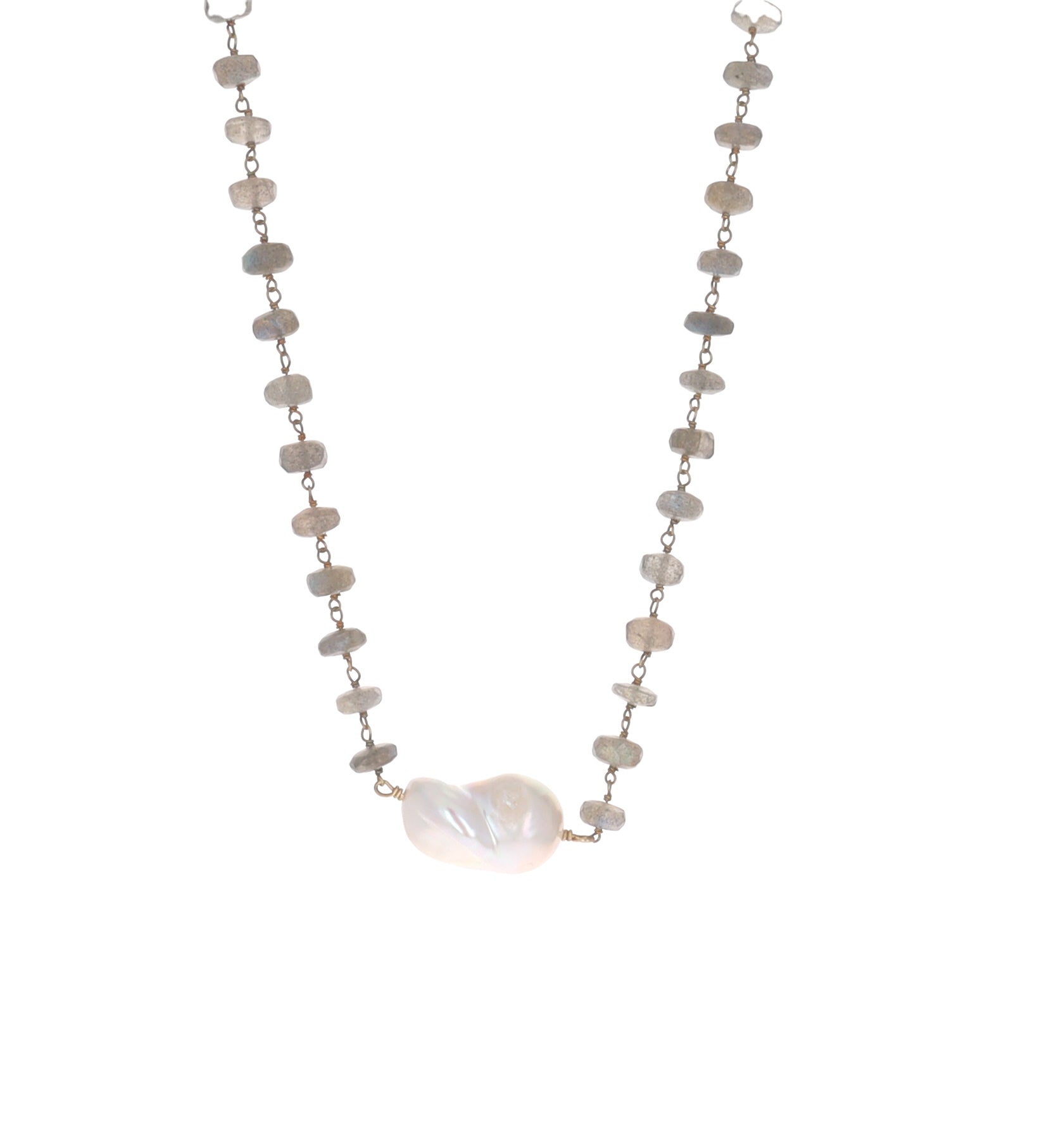 Labradorite and Pearl Necklace