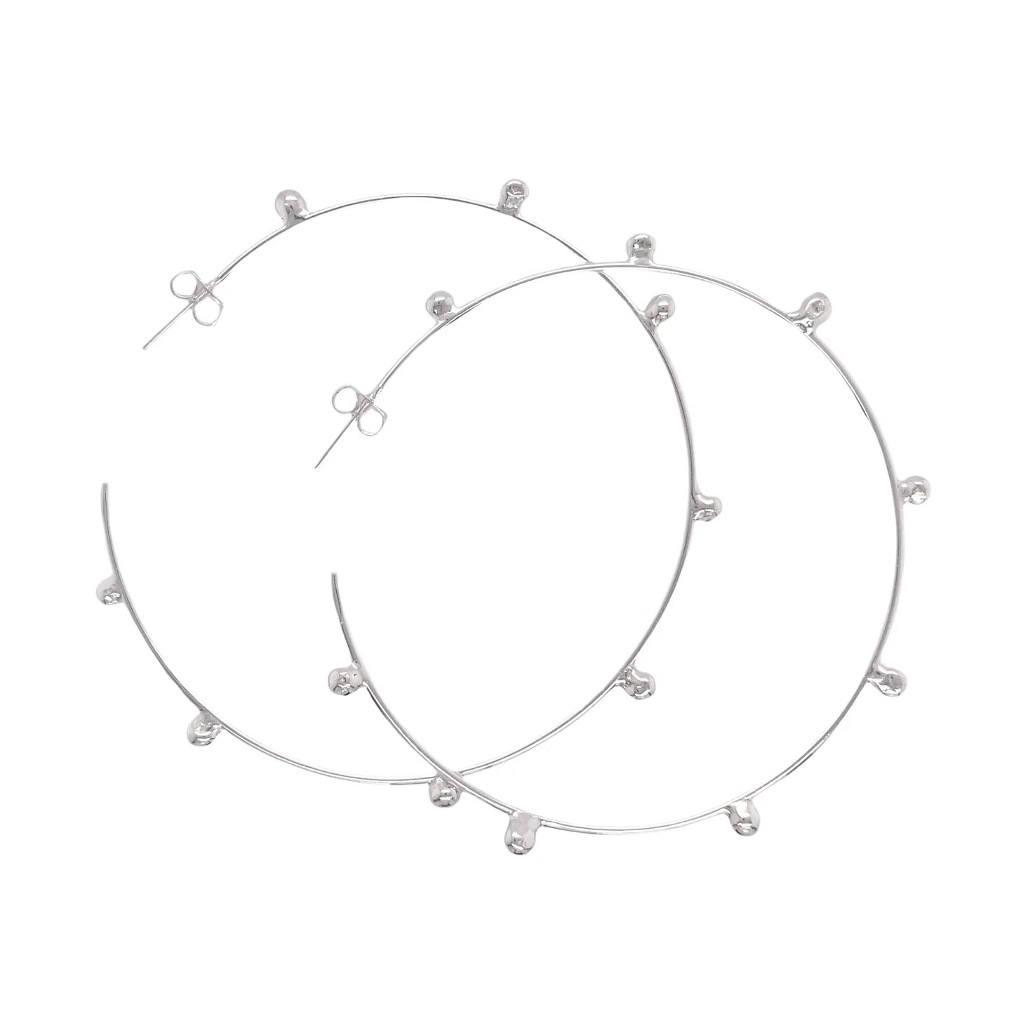 Sterling Silver Morning Dew Drop Hoop Earrings