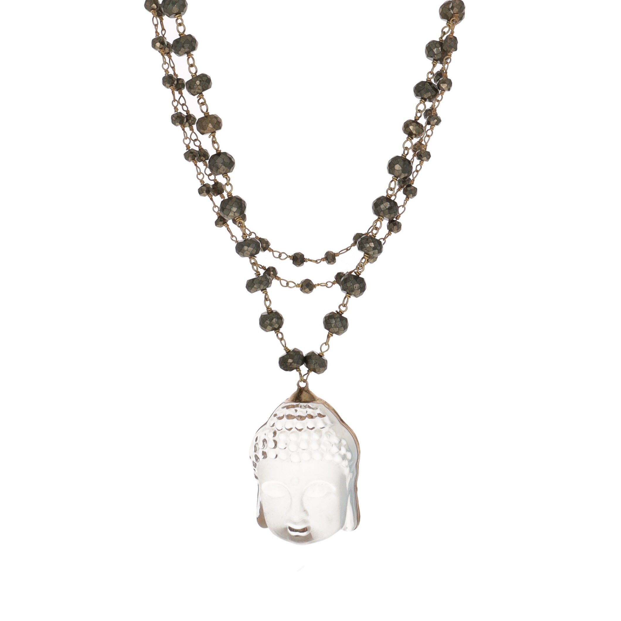 Pyrite Buddha Necklace