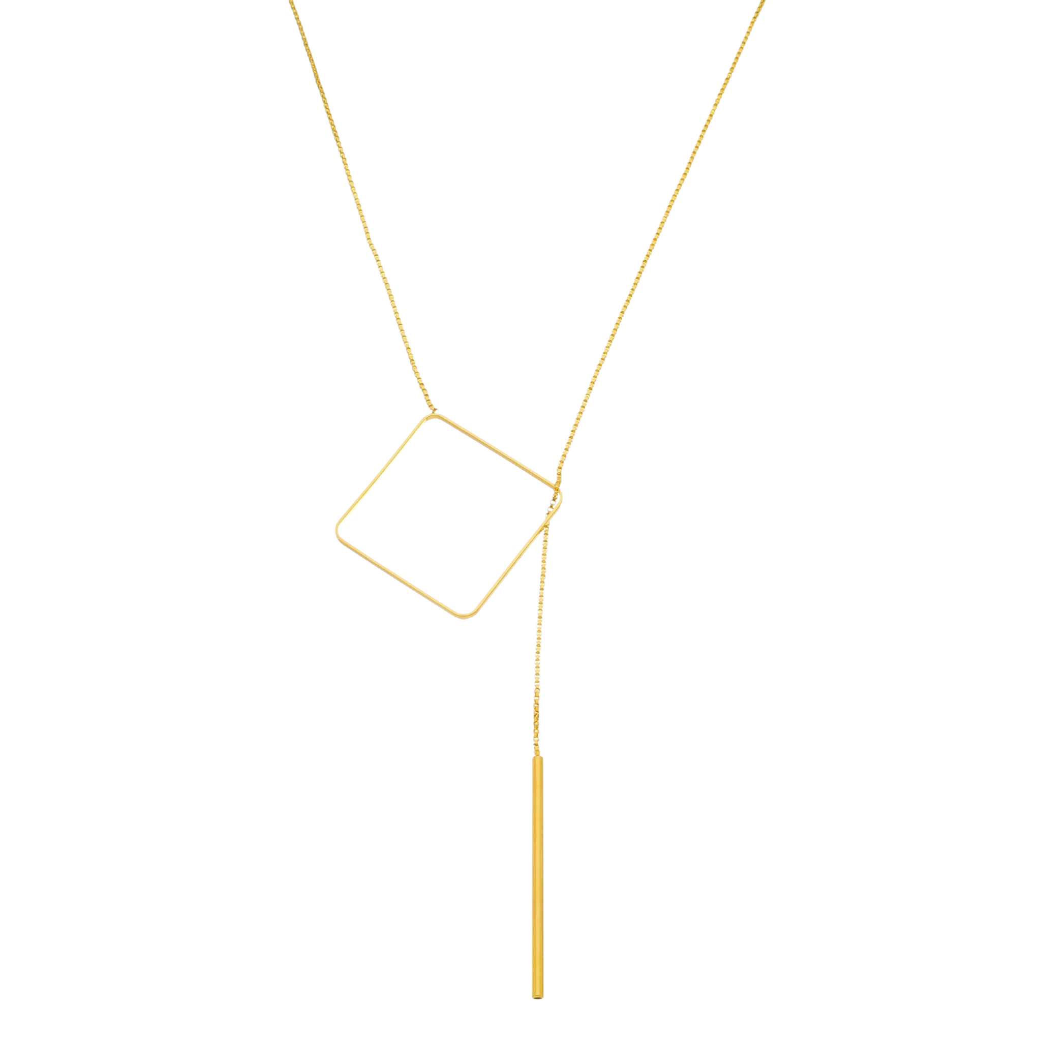 Gold Plated Necklace with a geometric design