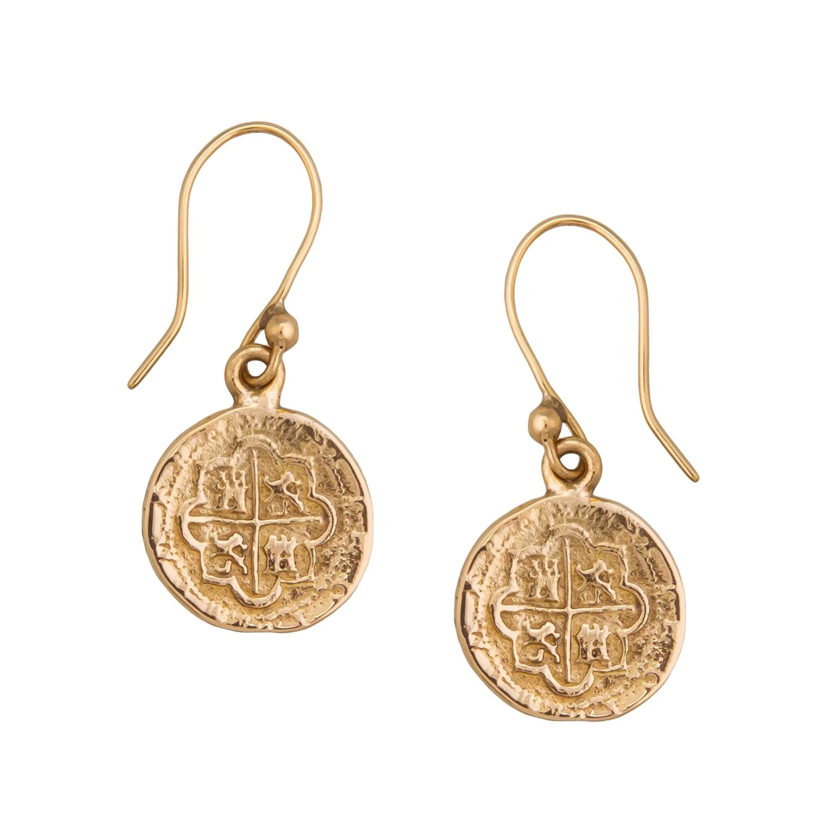Small Spanish Gold Coin Earrings