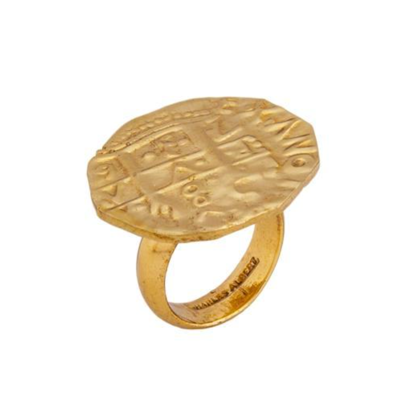 Gold Mixed Metal Replica Spanish Coin Adjustable Ring