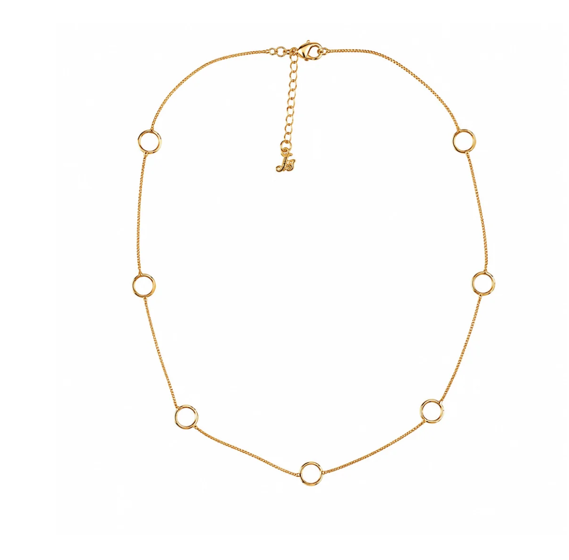 16'' "Circles" design 18K Gold Plated Necklace
