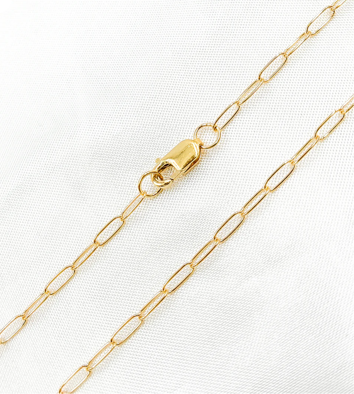14k Gold-Filled Smooth Paperclip Finished Necklace