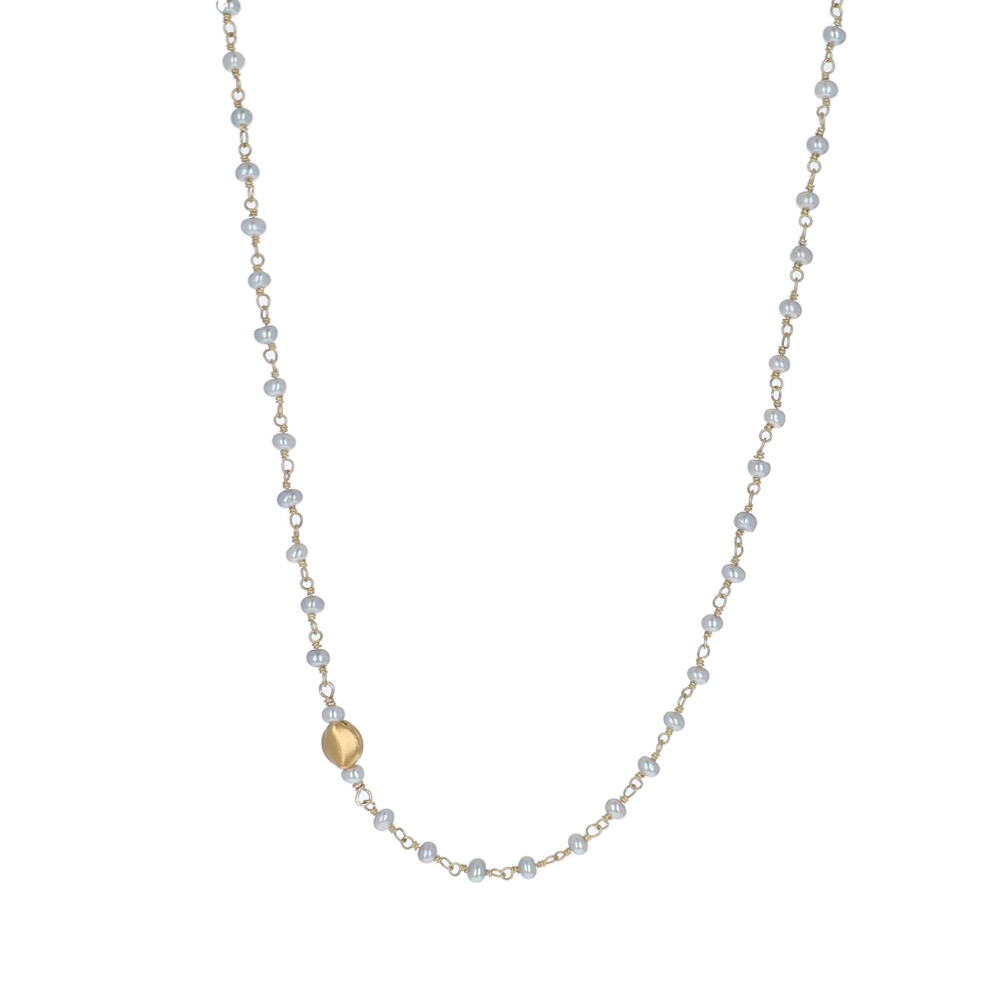 Pearl and Gold Charm Necklace