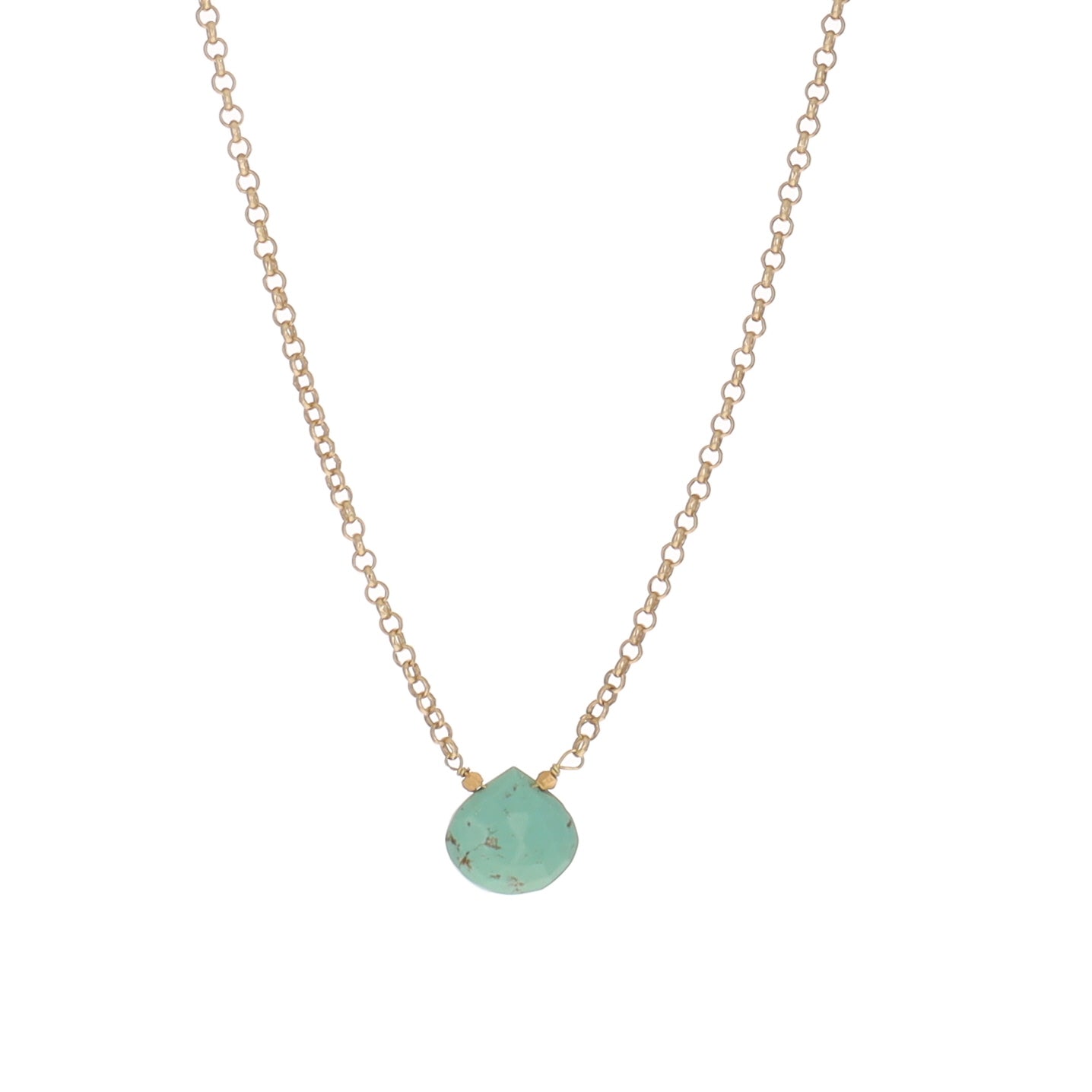 Turquoise Drop Charm Necklace