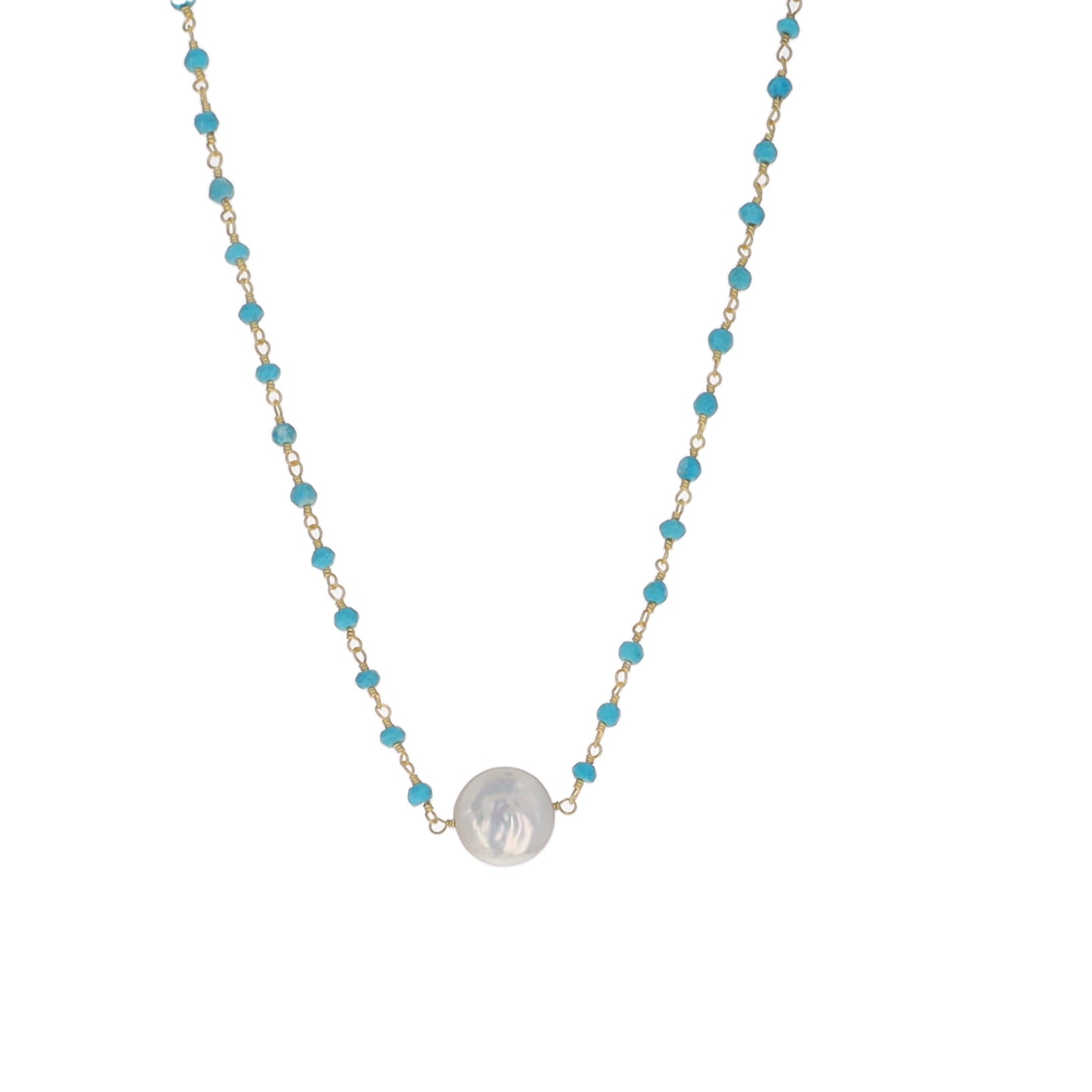 Turquoise and Pearl Necklace