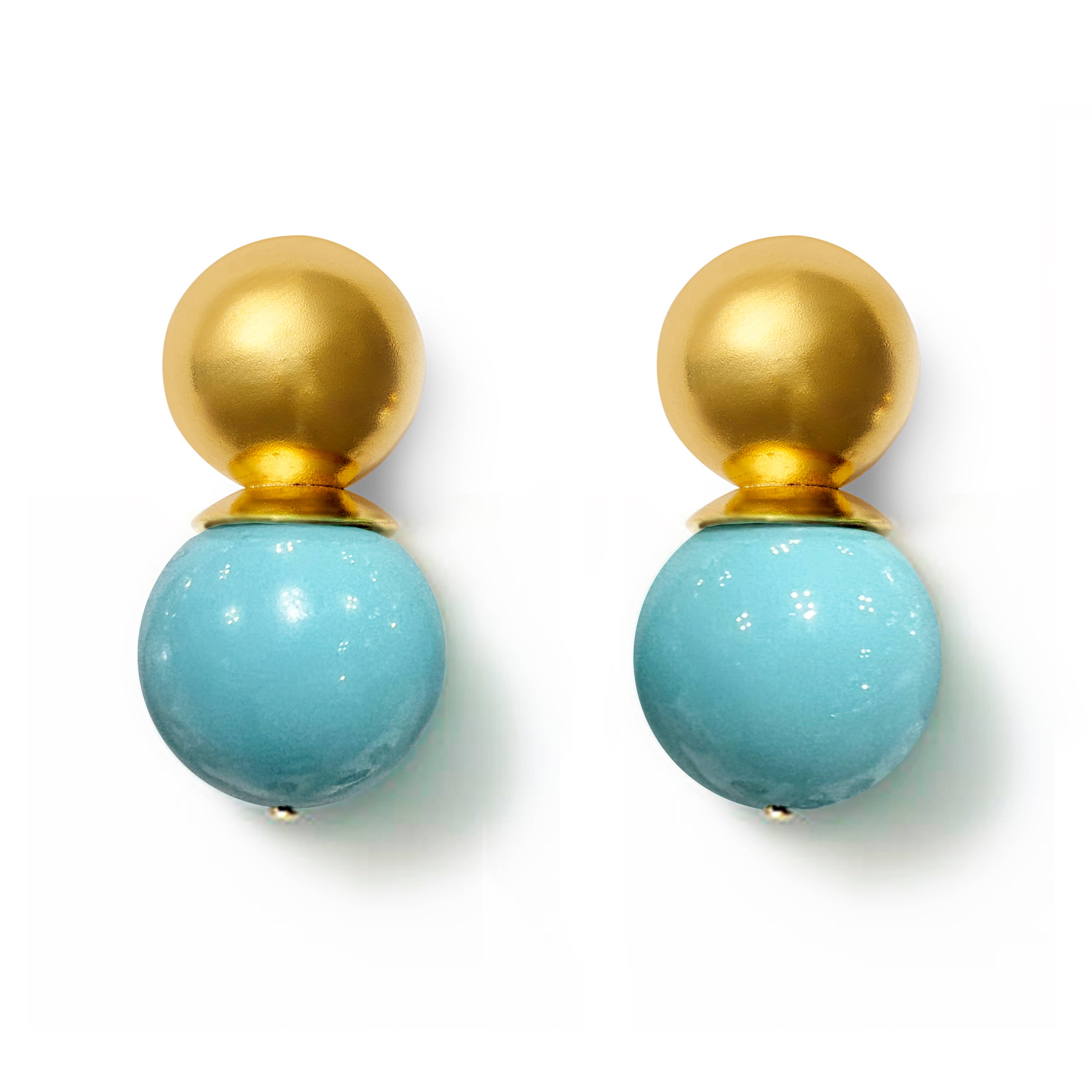 Turquoise Gold Lady Earring