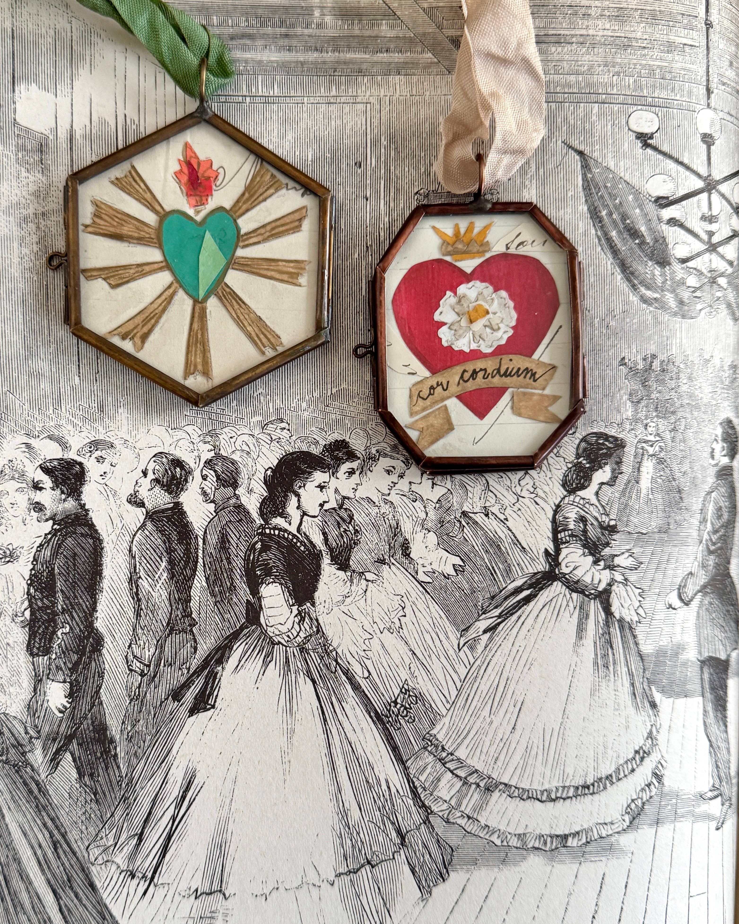 Cor Cordium ~ Art Locket Heart Vintage Decor Handmade